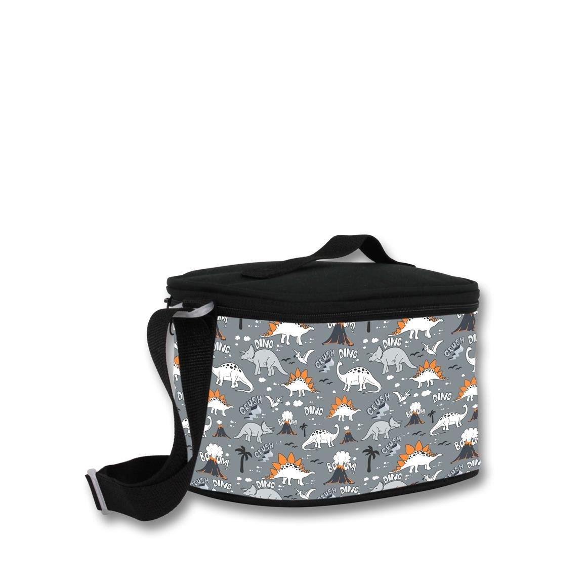 Famebag-Ümit Çanta Siyah Gri Dinazor Anaokulu Çantası Beslenme Ve Kalem Çantası Seti