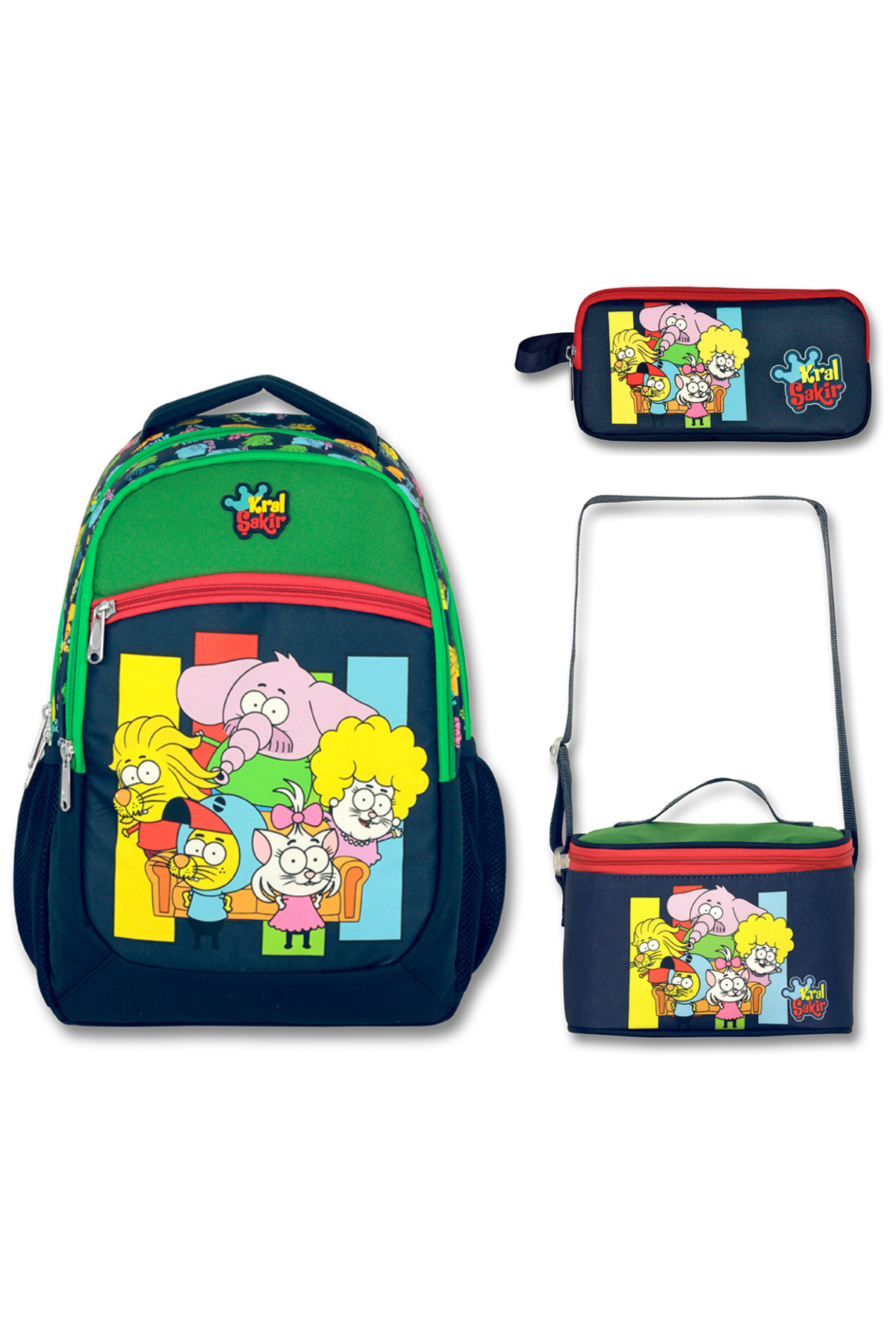 Kral Şakir Arkadaşlar Ilk Ve Ortaöğretim Okul Çantası Beslenme Çantası Ve Kalem Çantası Seti