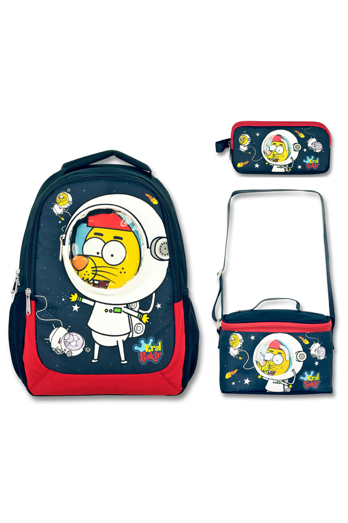 Kral Şakir Astronot Ilk Ve Ortaöğretim Okul Çantası Beslenme Çantası Ve Kalem Çantası Seti