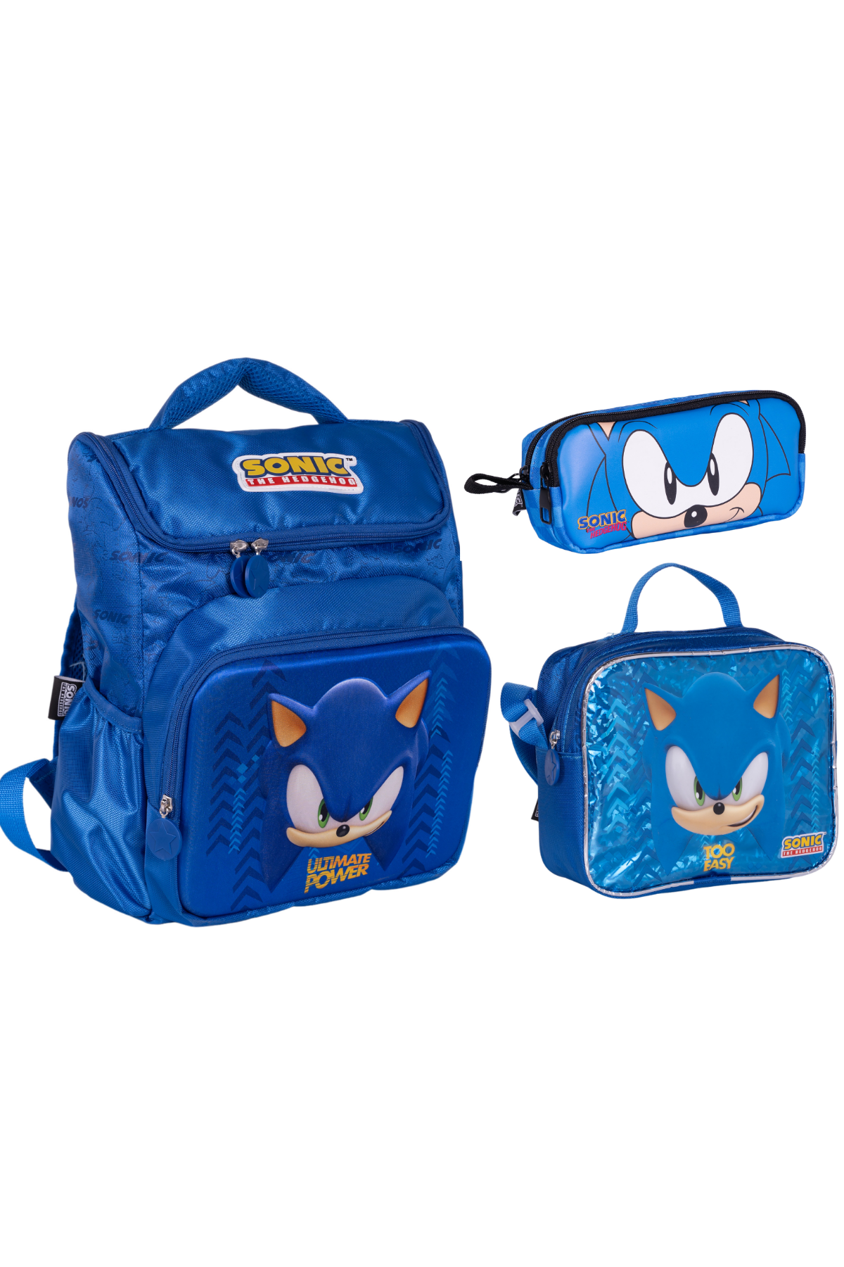 Sonıc Ilk Ve Ortaöğretim Okul Çantası Beslenme Çantası Ve Kalem Çantası Seti