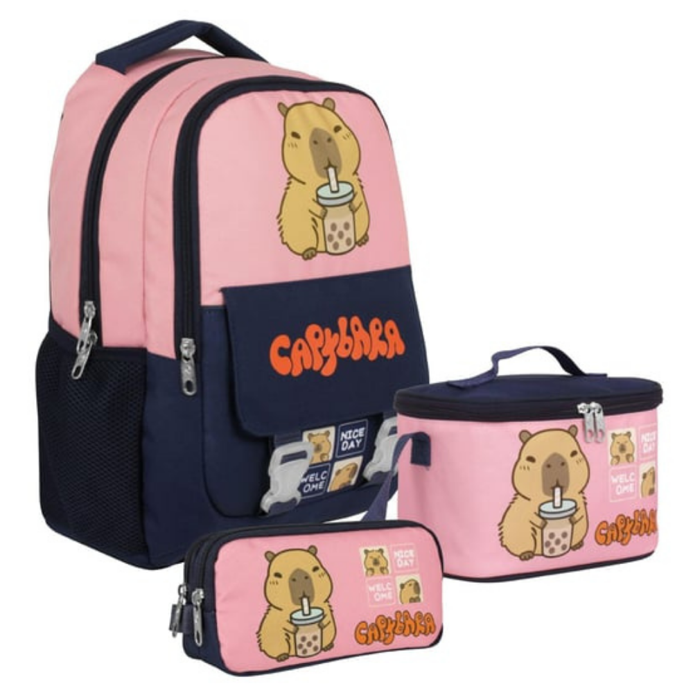 Ümit Çanta Lisanslı Capybara Sırt Çantası- Beslenme Ve Kalem Çantası Seti