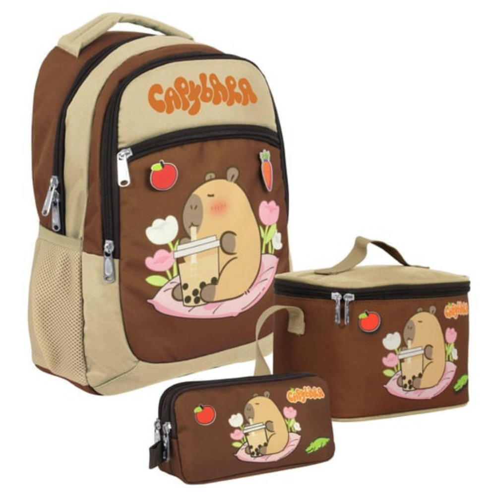 Ümit Çanta Lisanslı Capybara Sırt Çantası- Beslenme Ve Kalem Çantası Seti