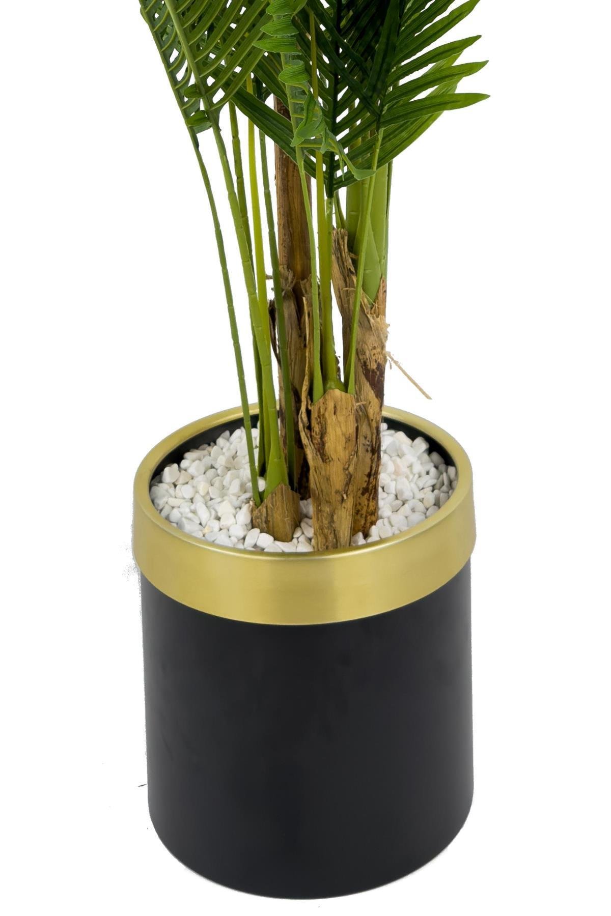 Areka Palmiyesi 220cm metal siyah gold saksıda