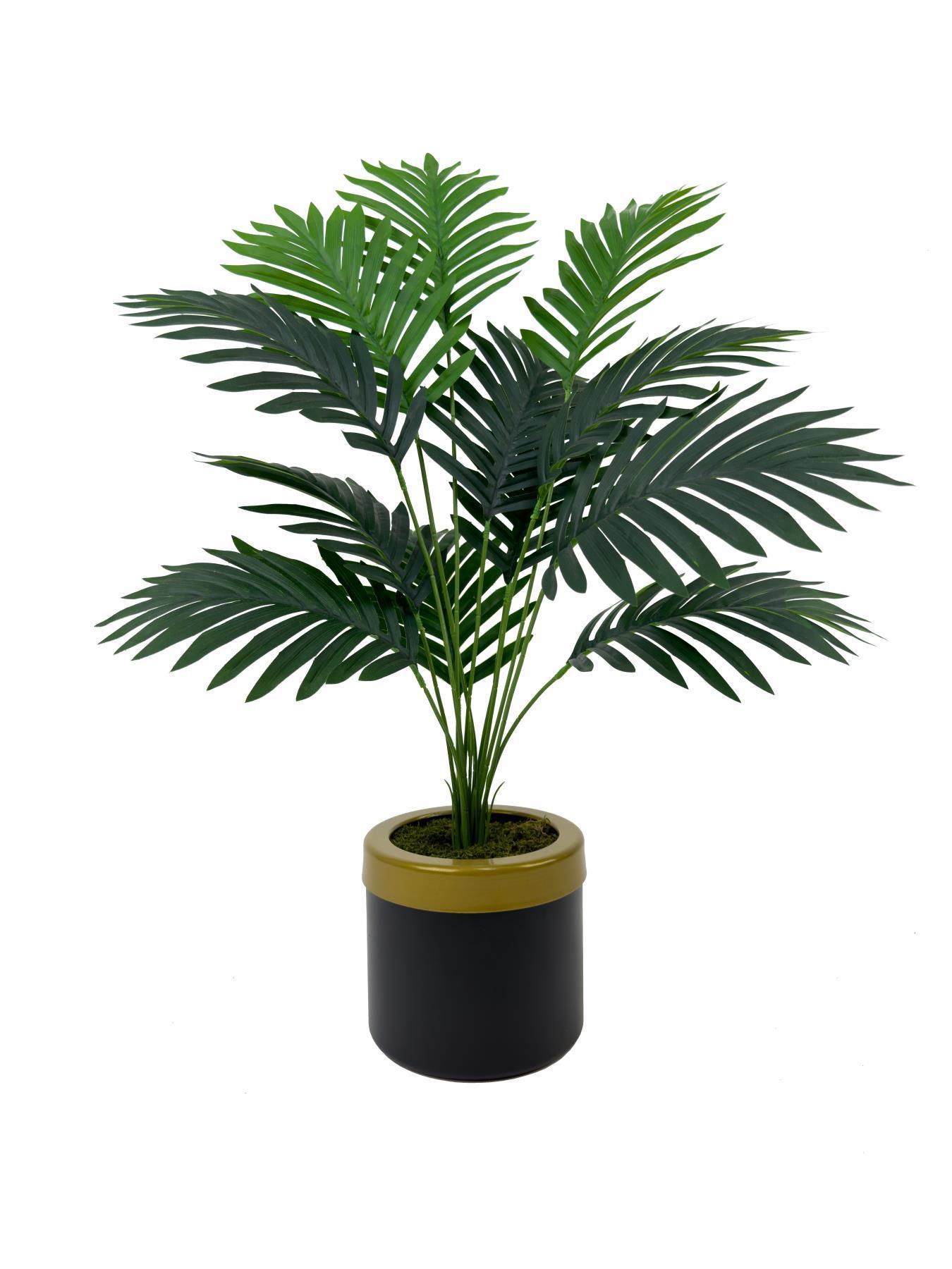 Areka Palmiyesi 75 cm siyah gold metal saksıda
