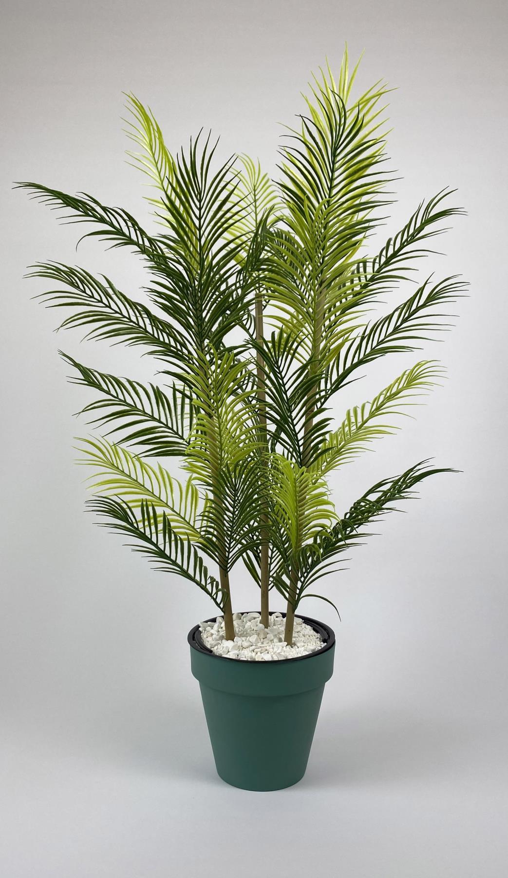 YAPAY AREKA AĞACI PALMİYE AĞACI 33 YAPRAKLI BAMBU GÖVDELİ YEŞİL YALI SAKSIDA SALON ÇİÇEĞİ 110CM