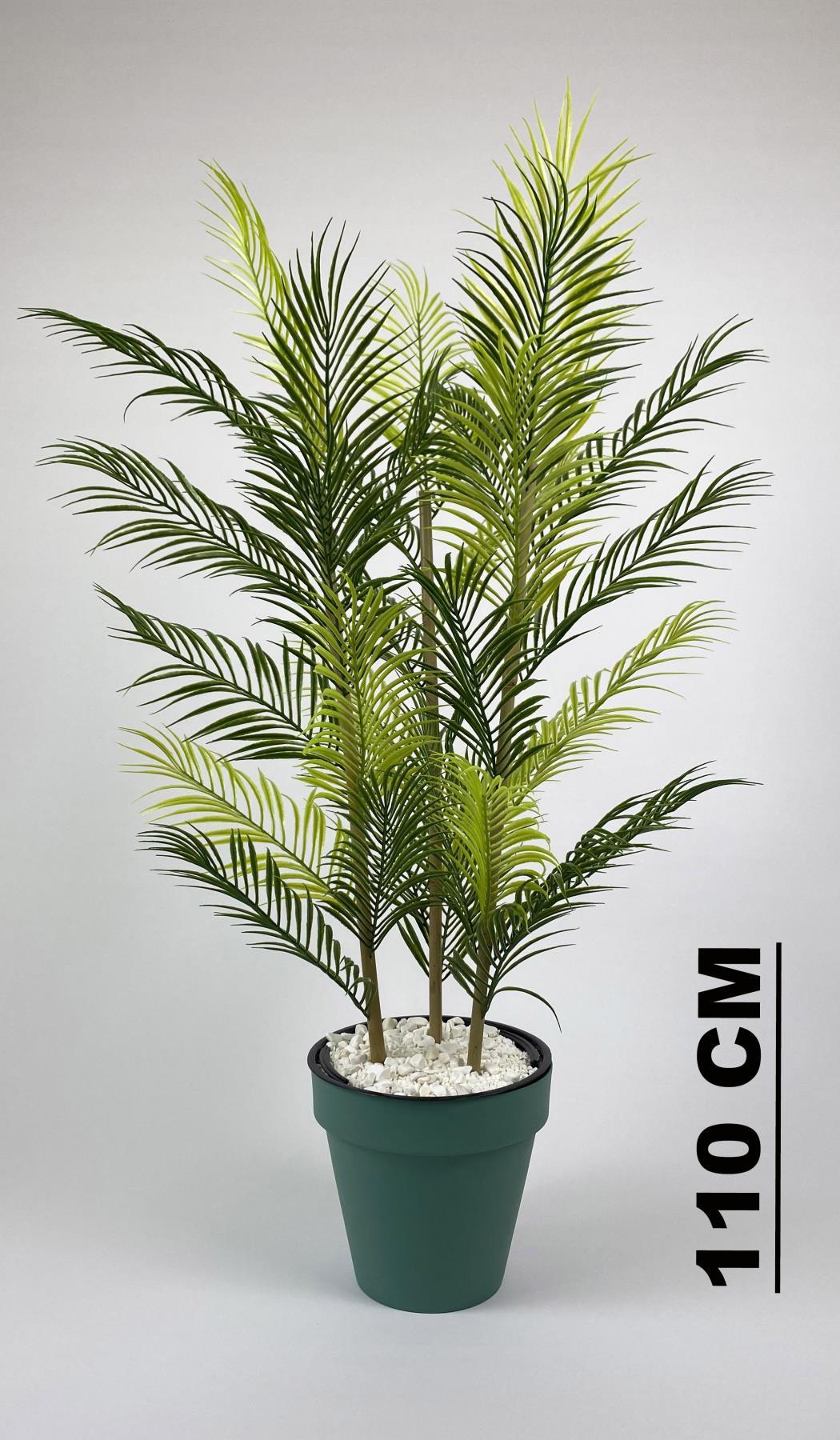 YAPAY AREKA AĞACI PALMİYE AĞACI 33 YAPRAKLI BAMBU GÖVDELİ YEŞİL YALI SAKSIDA SALON ÇİÇEĞİ 110CM