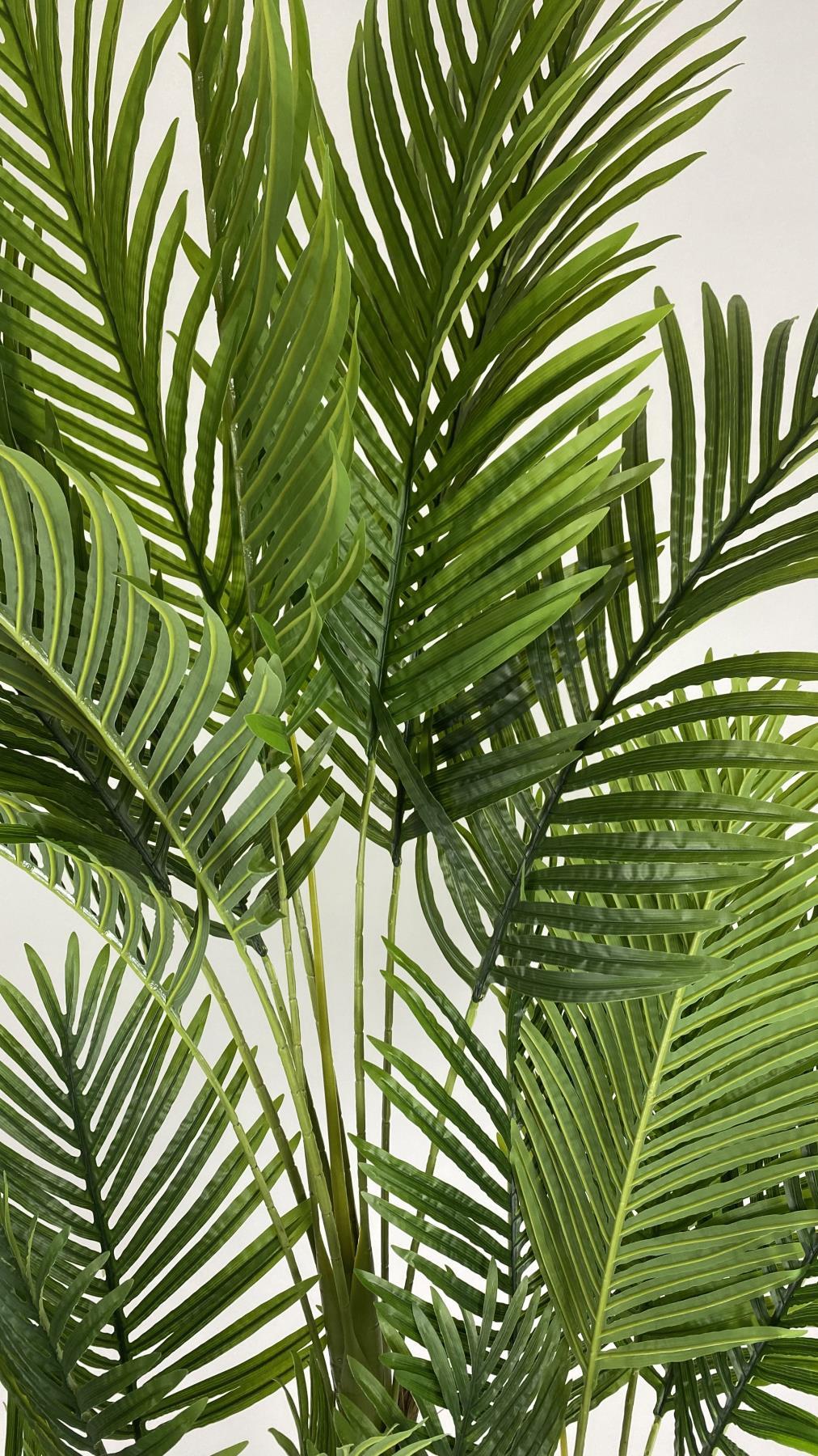 YAPAY AREKA-BÜYÜK BOY PALMİYE AĞACI 4 BAMBU GÖVDELİ VE MONSTERA-DEVETABANI AĞACI YALI SAKSIDA
