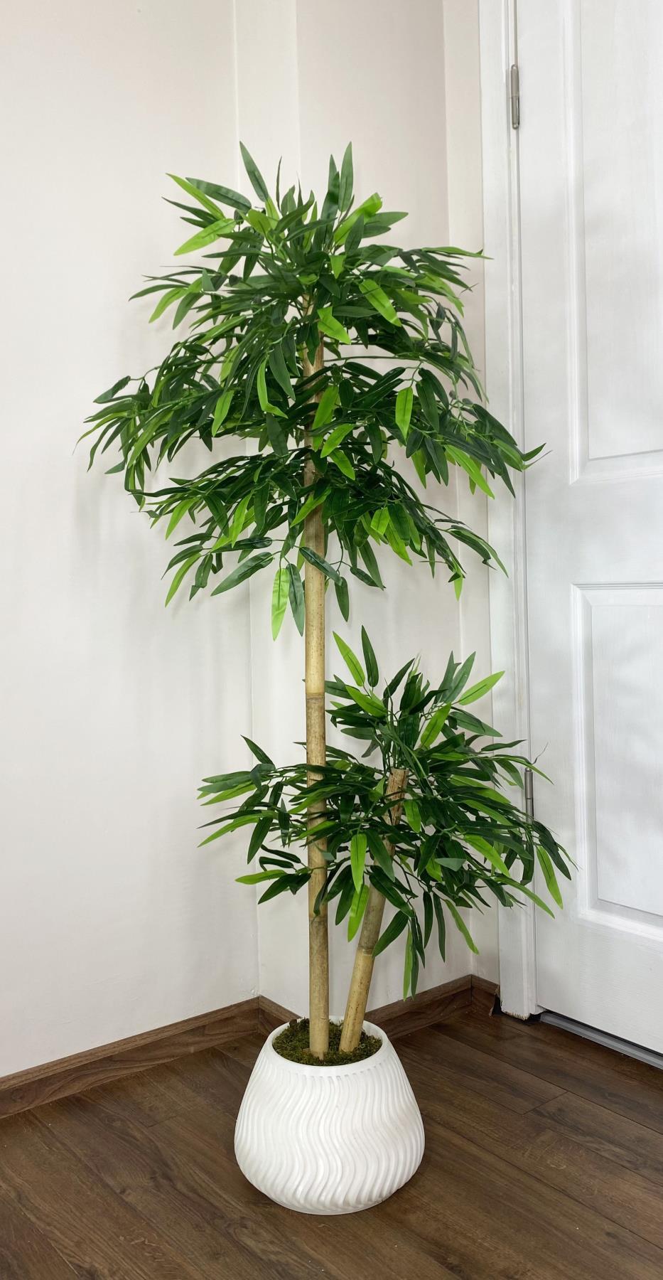 YAPAY BAMBU AĞACI 140cm +125cm BENJAMİN AĞACI YOĞUN YAPRAKLI