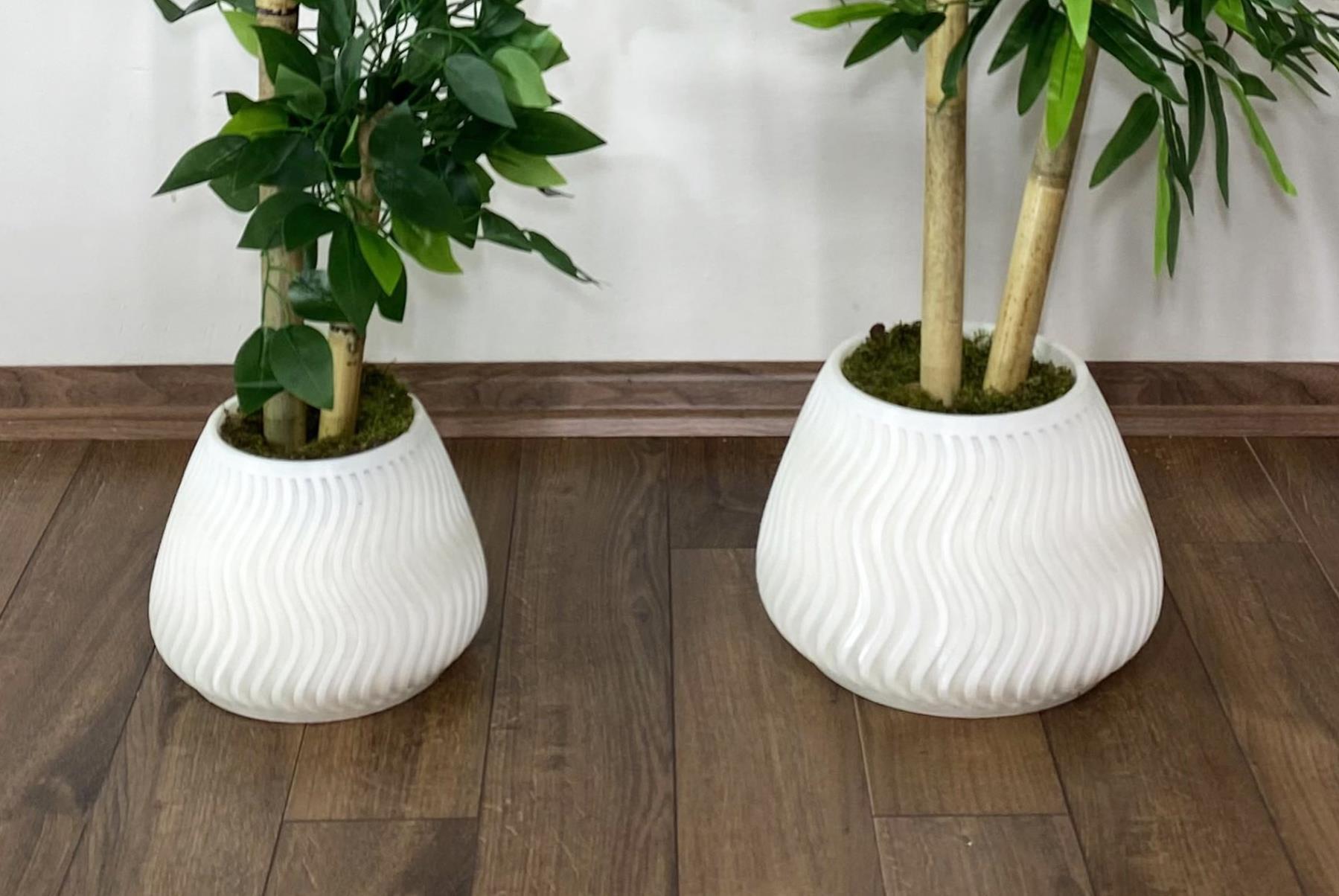 YAPAY BAMBU AĞACI 140cm +125cm BENJAMİN AĞACI YOĞUN YAPRAKLI