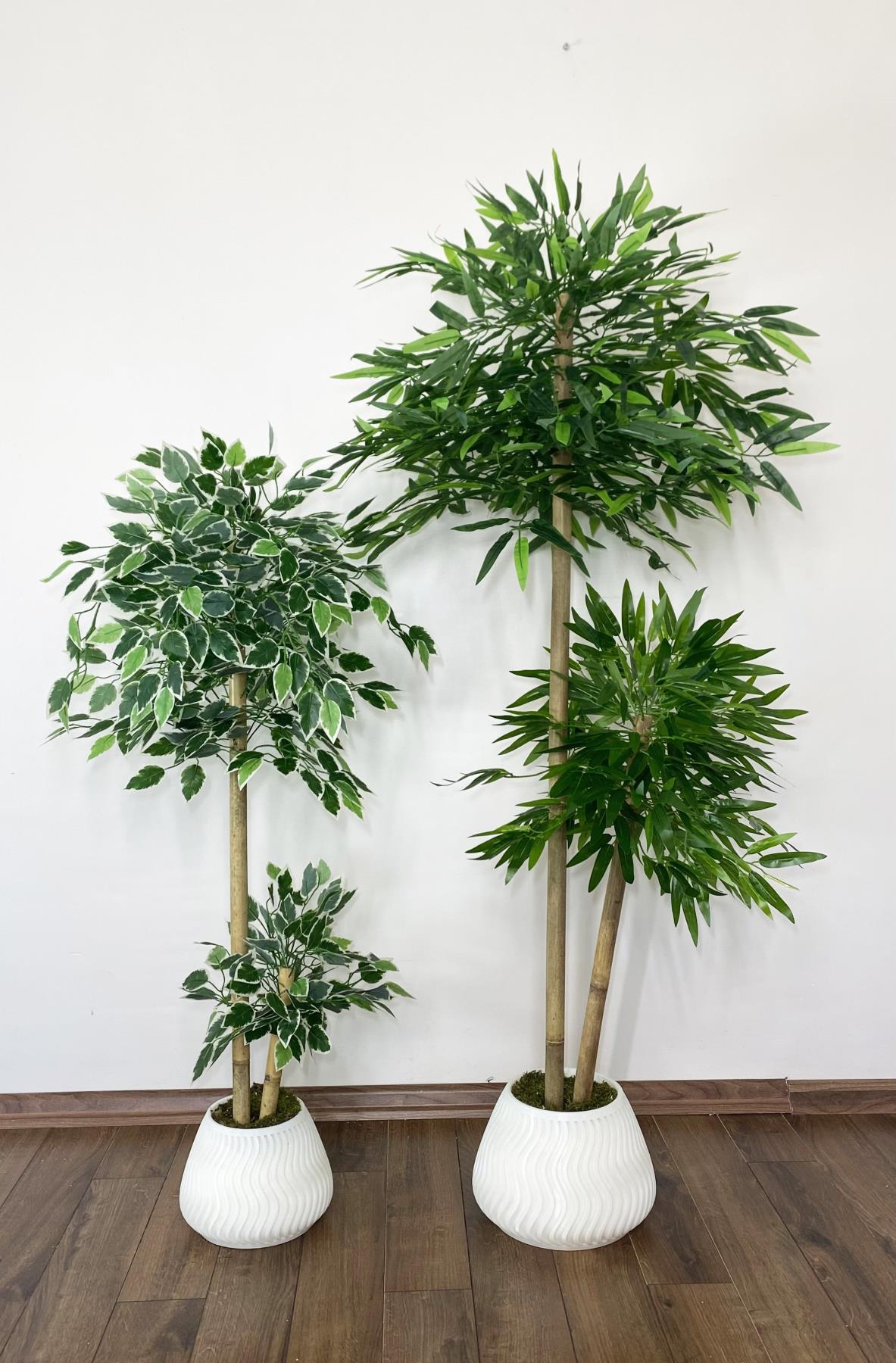 YAPAY BAMBU AĞACI 160CM + 125CM ALACA BENJAMİN AĞACI