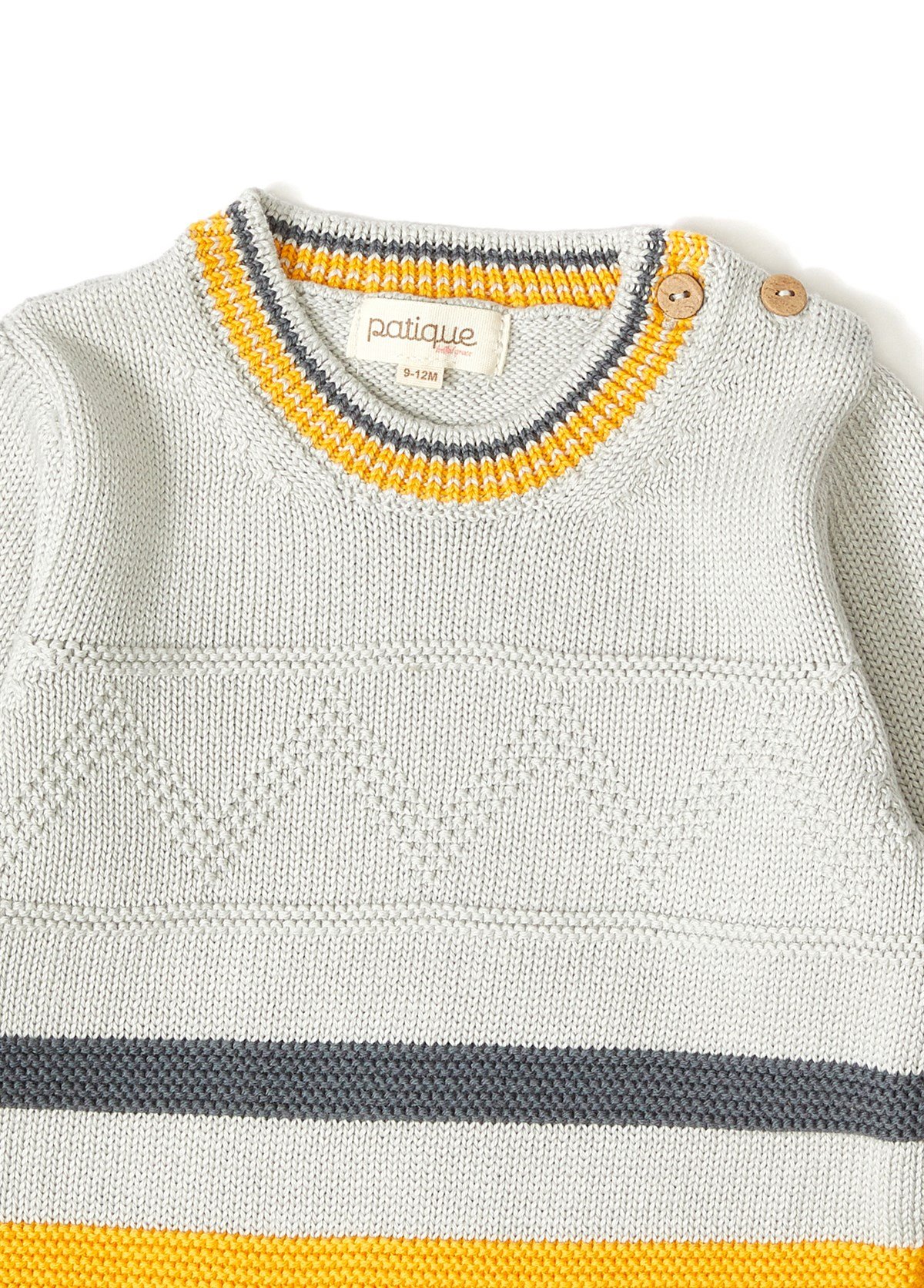 Açık Gri Organik Pamuk Basic Triko Bebek Kazak