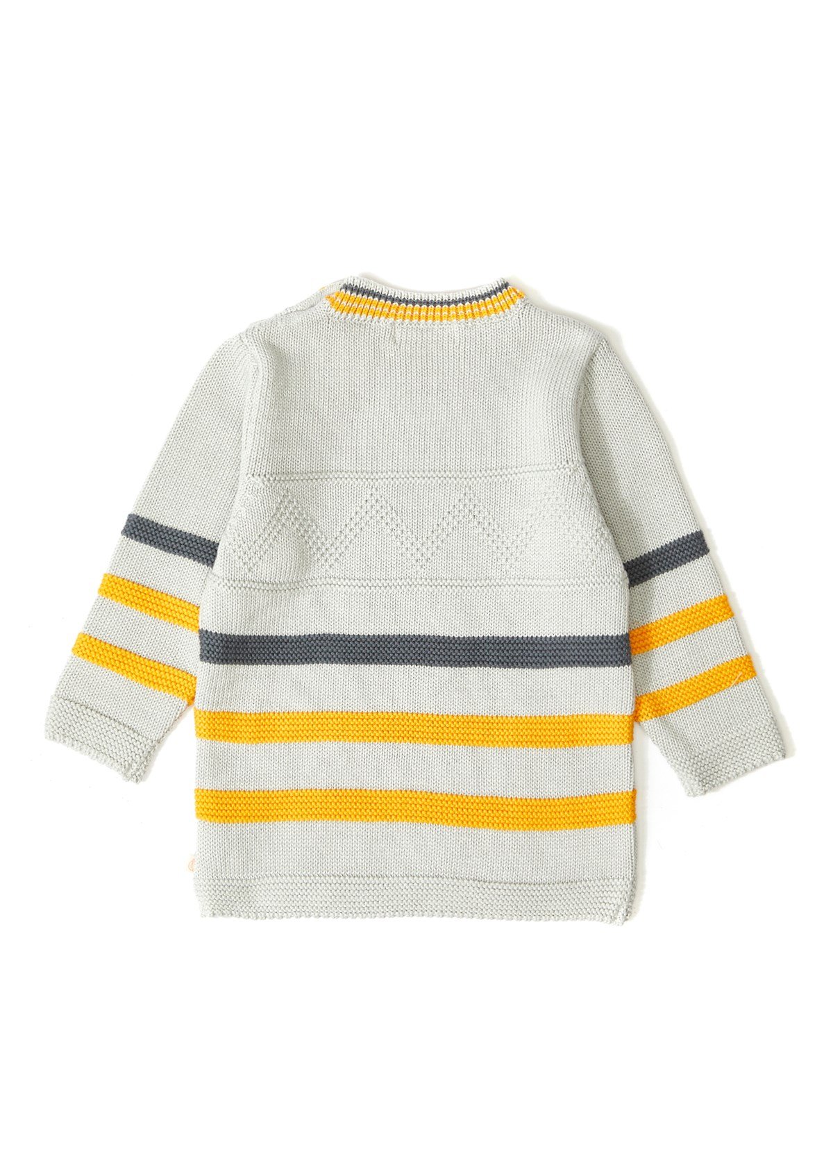 Açık Gri Organik Pamuk Basic Triko Bebek Kazak