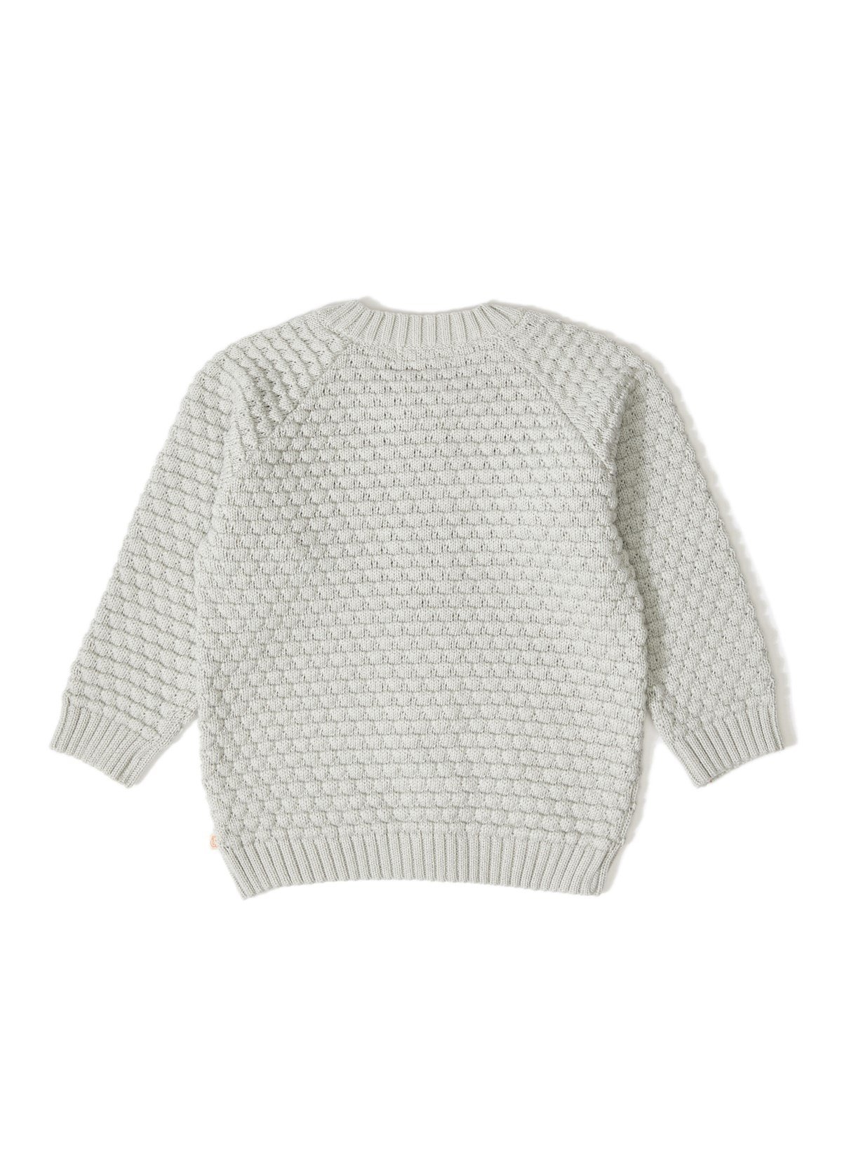 Açık Gri Organik Pamuk Triko Bebek Hırka