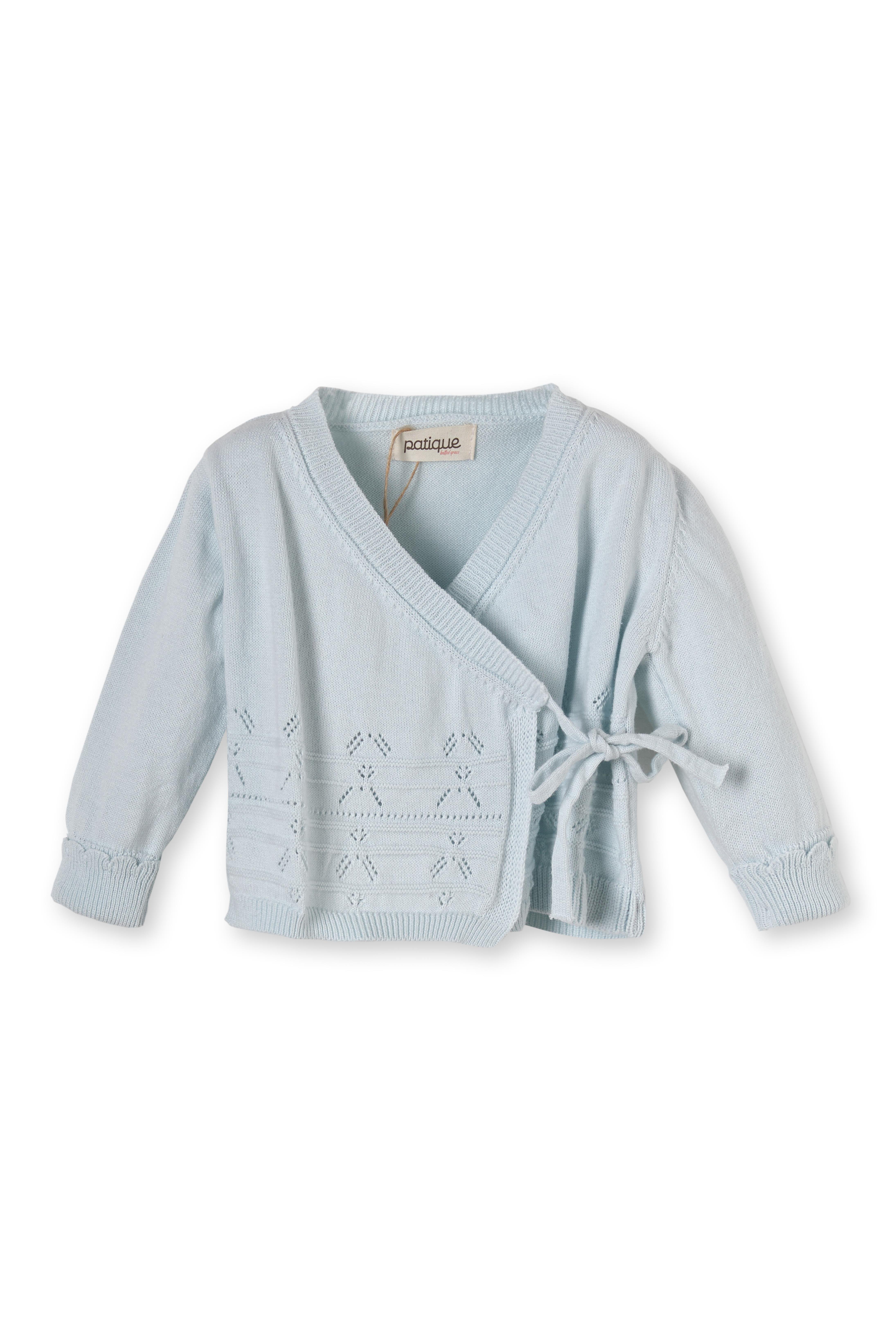 Bebek Mavisi Organik Pamuklu Dört Parça Yenidoğan Triko Erkek Bebek Takımı