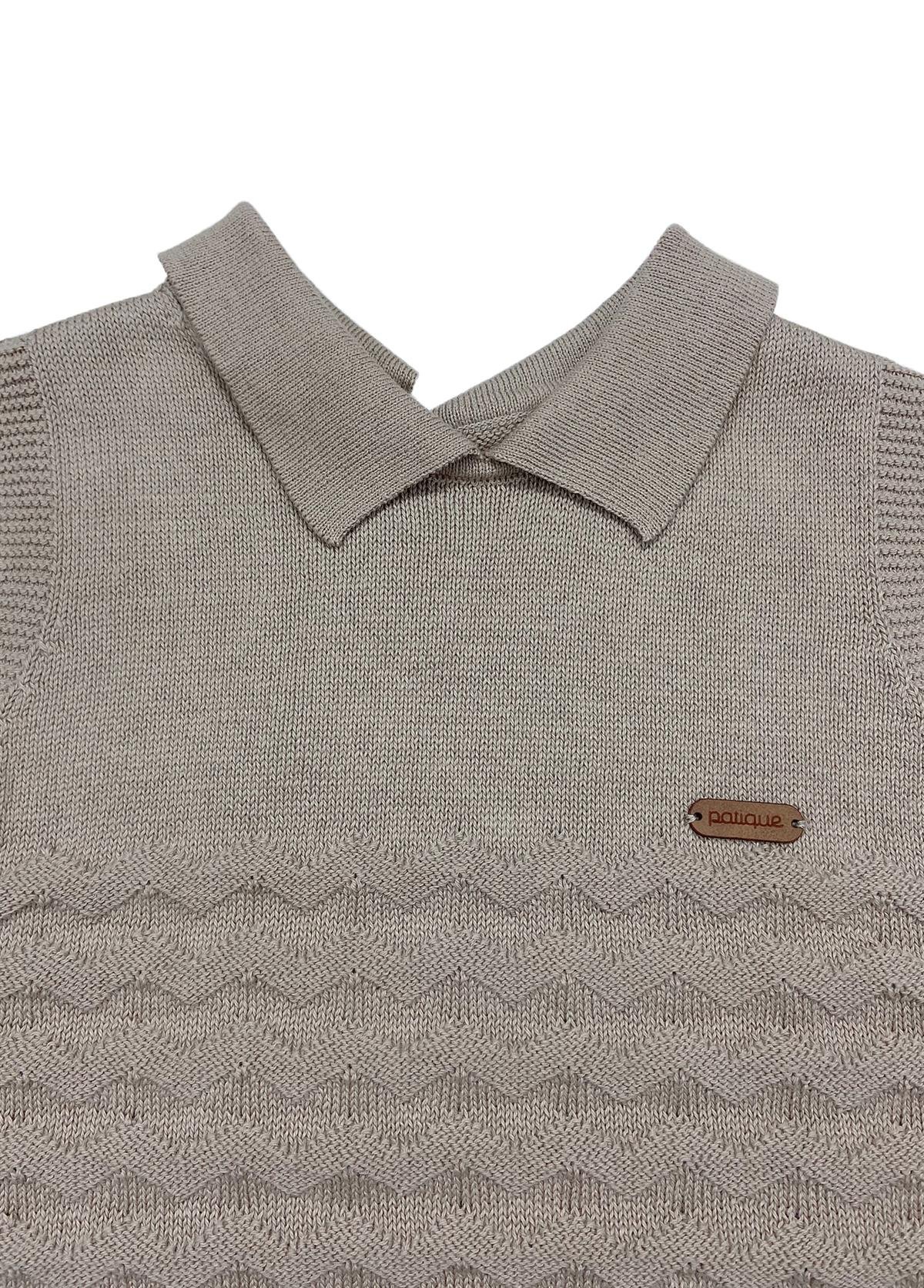 Bej Erkek Bebek Organik Pamuk  Zikzaklı Şort Erkek Tulum