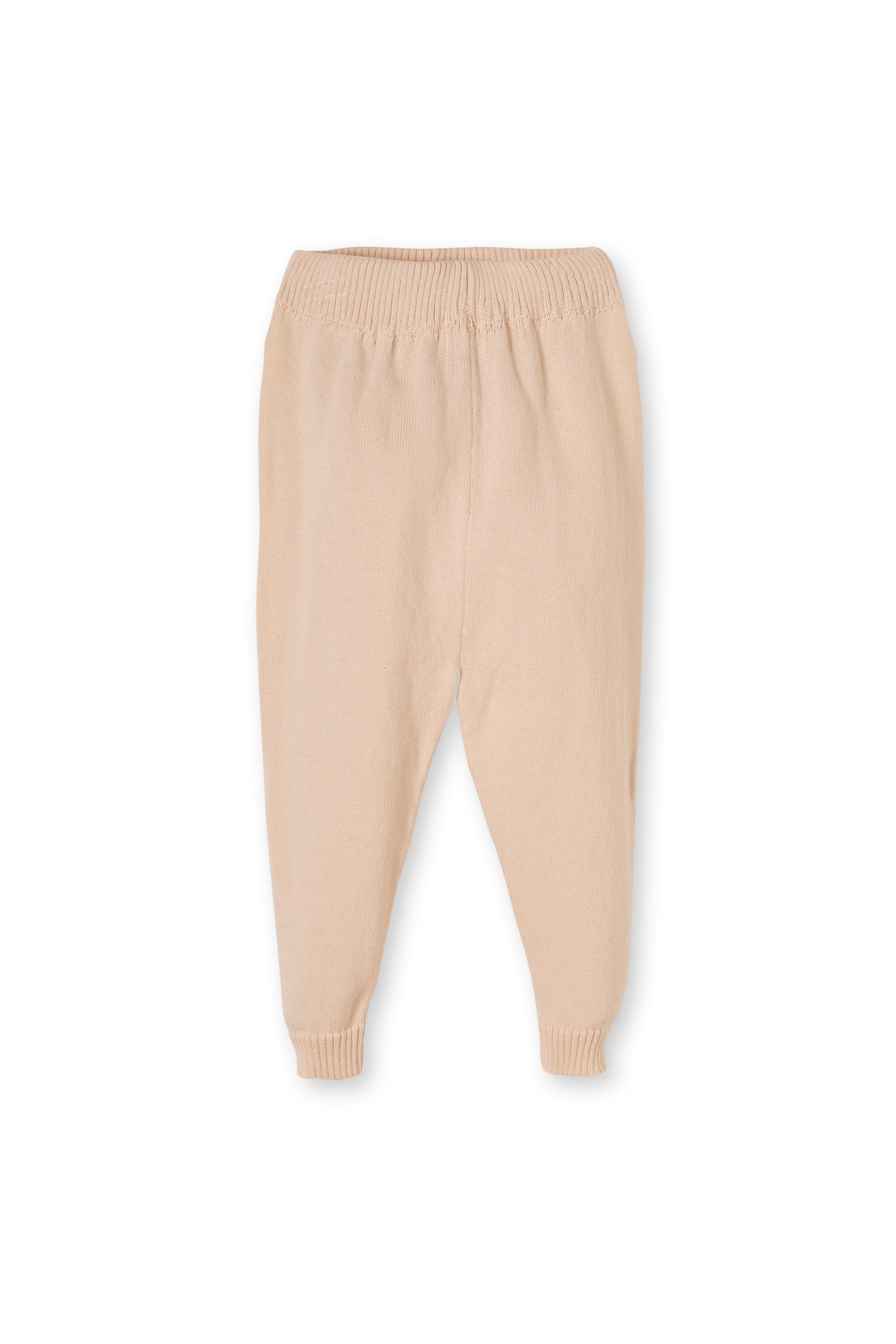 Bej Organik Pamuklu Örgü Desenli İkili Triko Erkek Çocuk Takımı