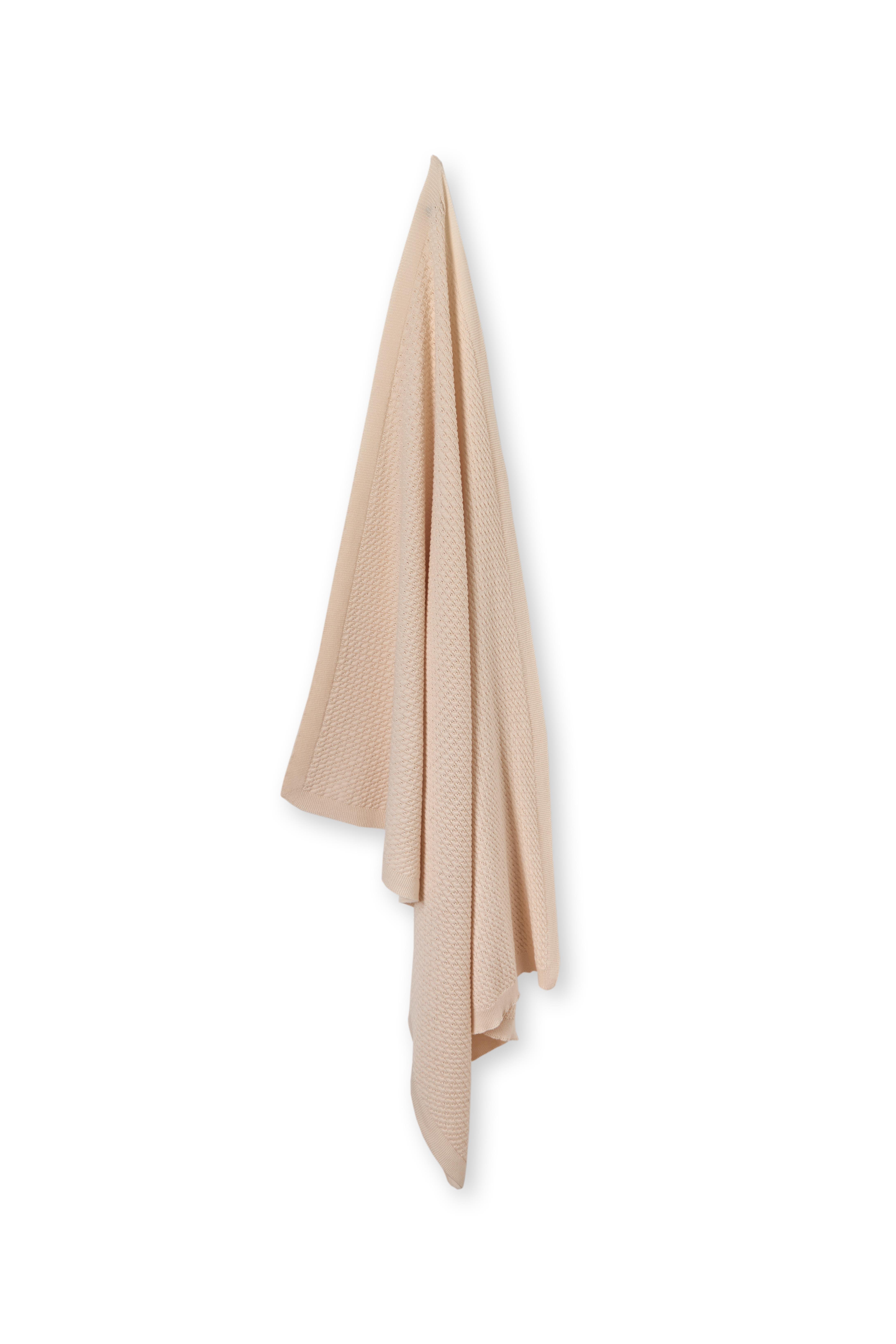 Bej Saç Örgü Düğmeli Organik Pamuk Triko Unisex Yenidoğan Bebek Tulum Takımı