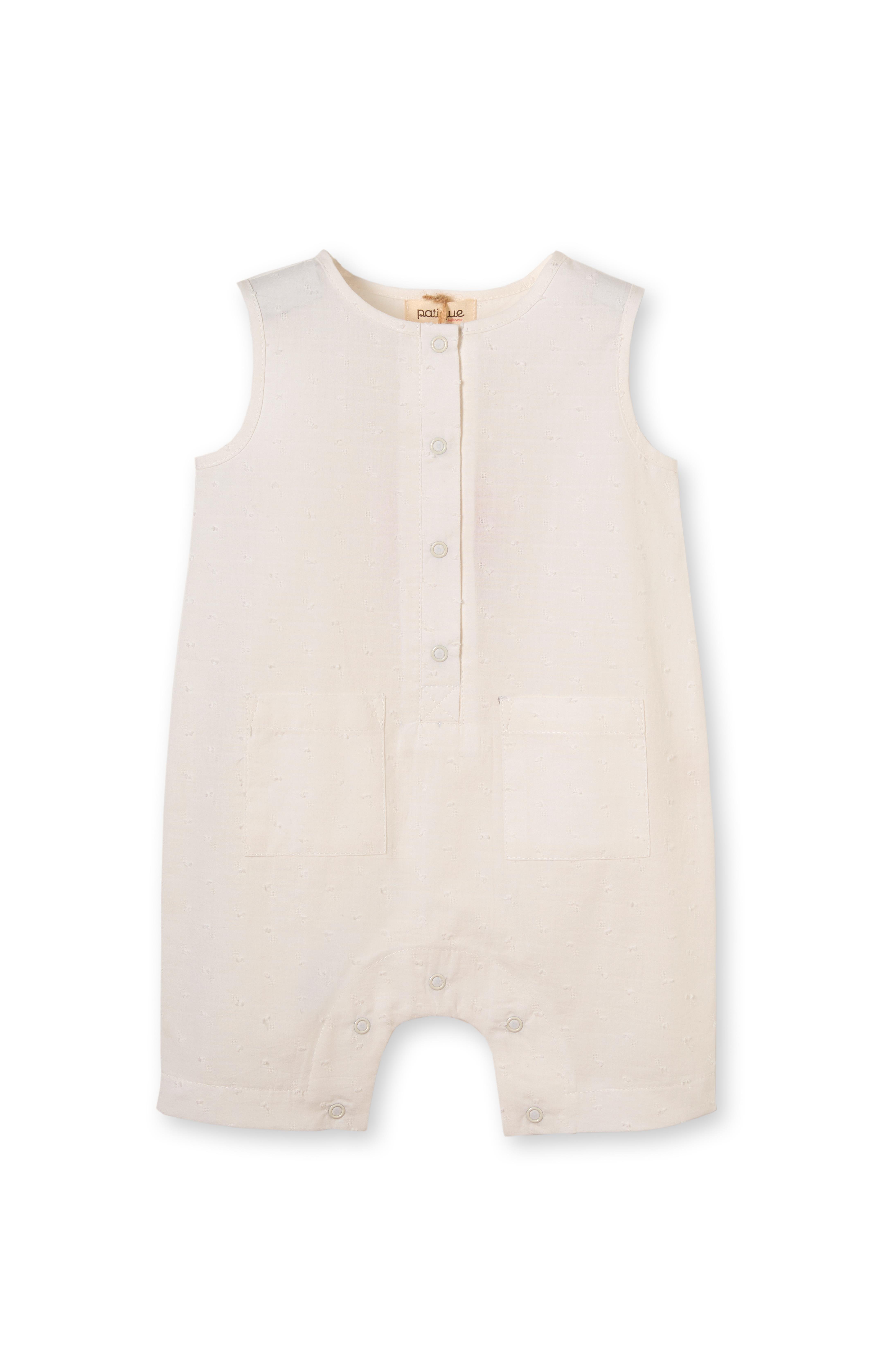 Beyaz Hayvan Desenli Cepli Organik Pamuk Unisex Çocuk Tulum