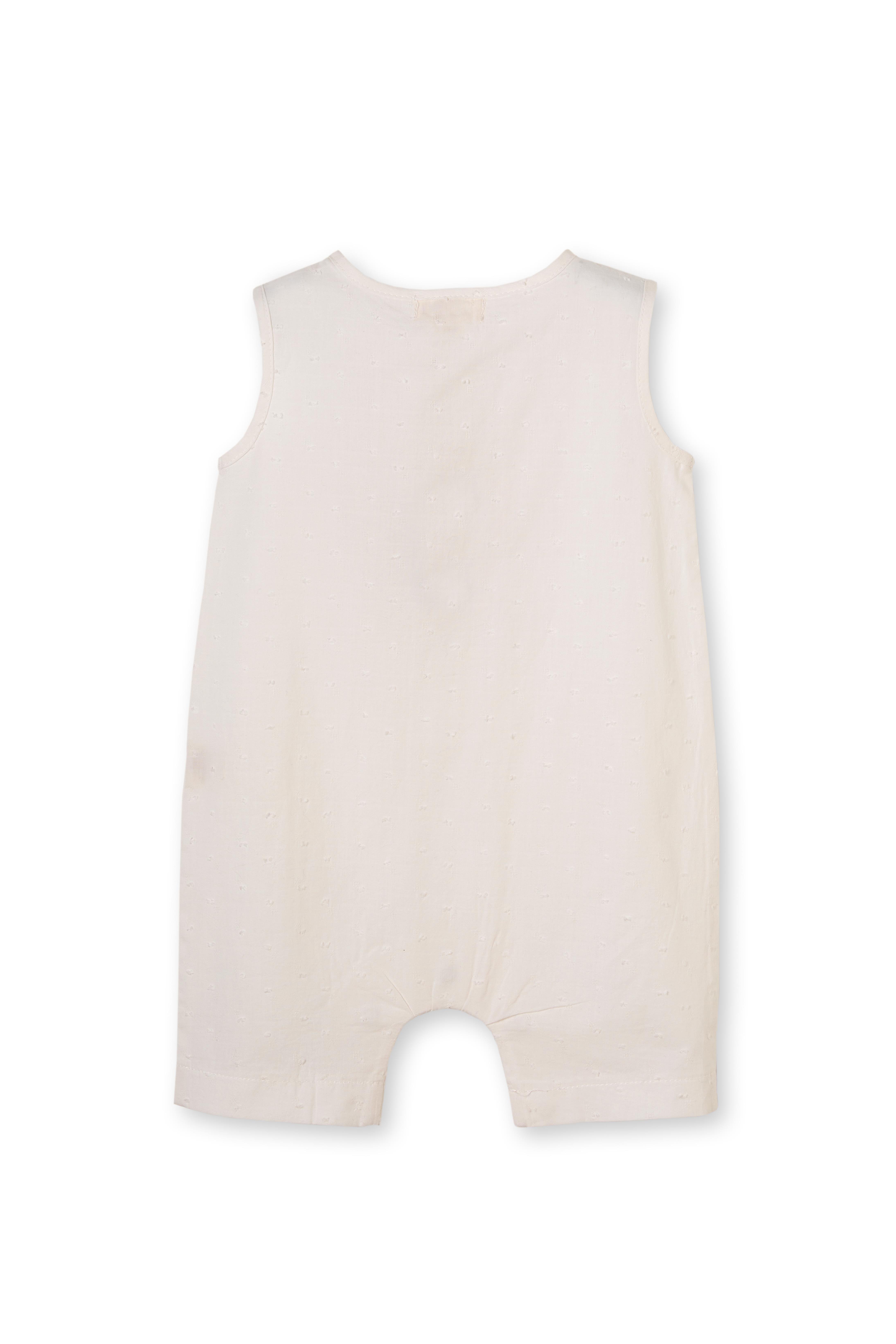 Beyaz Hayvan Desenli Cepli Organik Pamuk Unisex Çocuk Tulum