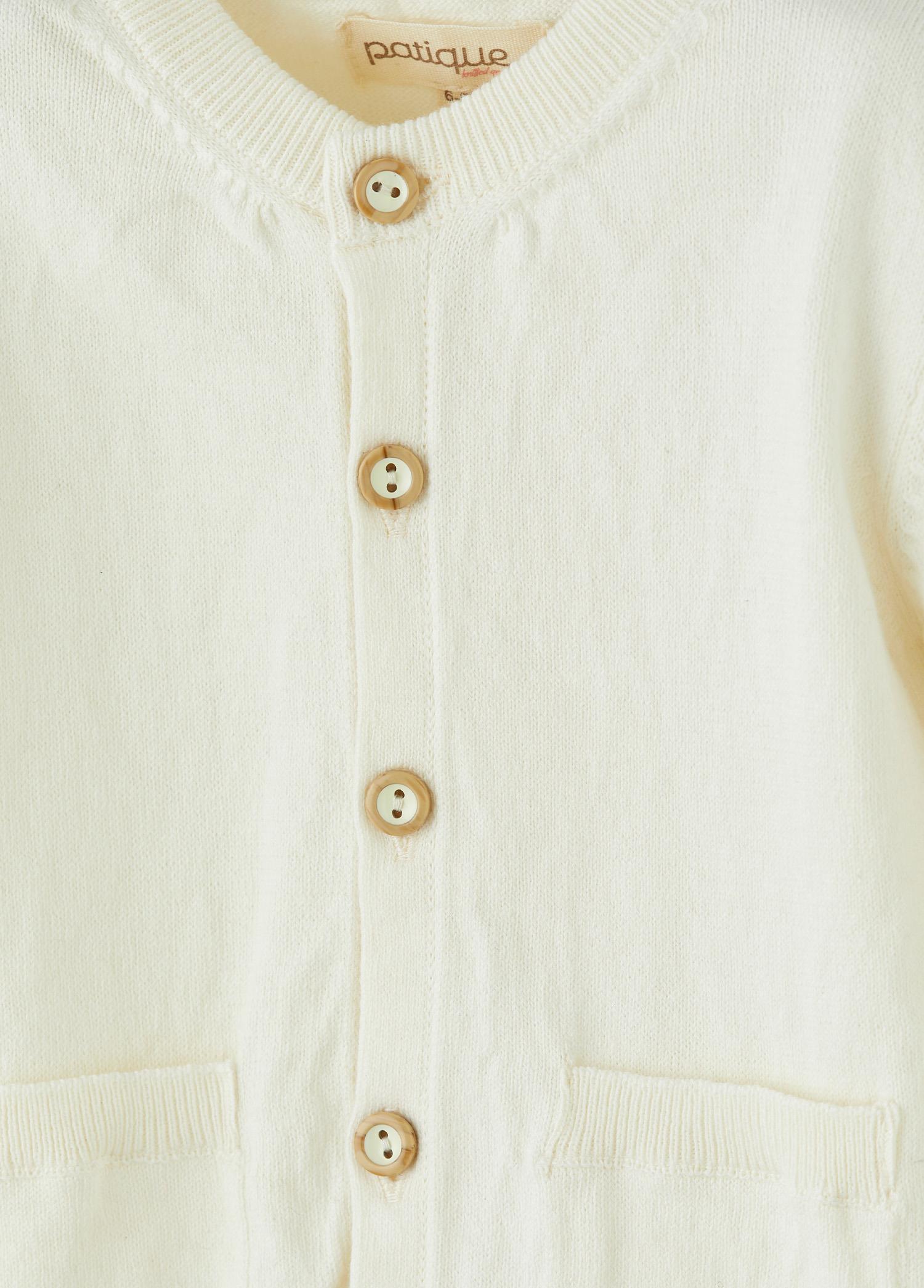 Ekru Cepli Triko Bebek Hırka