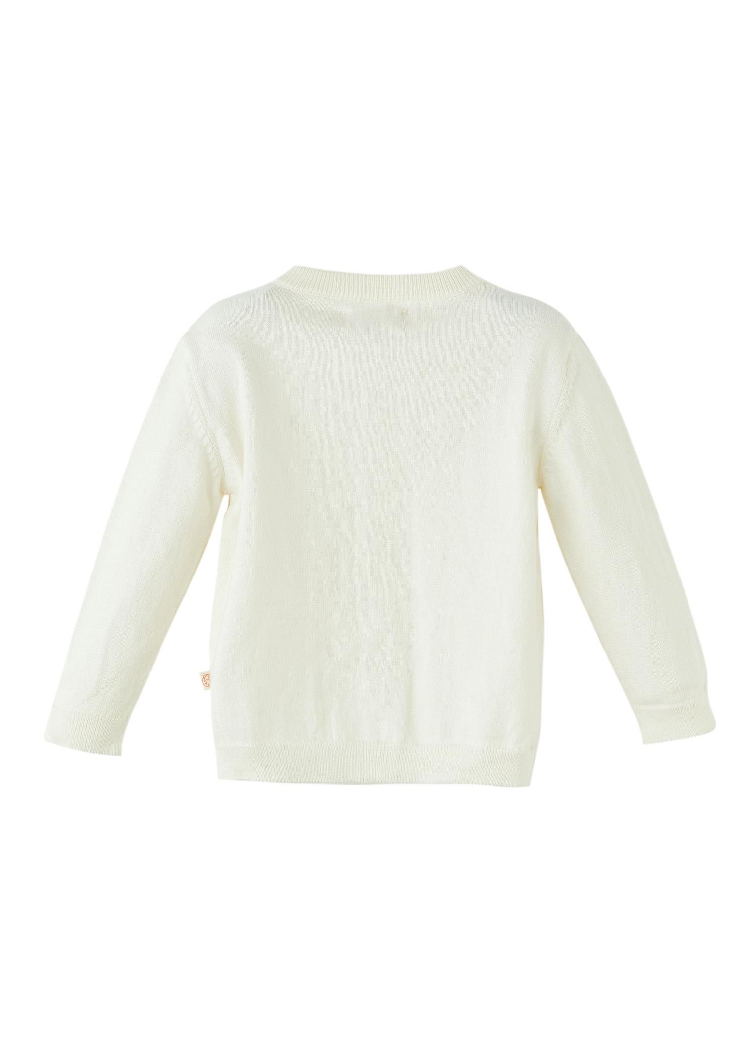 Ekru Cepli Triko Bebek Hırka