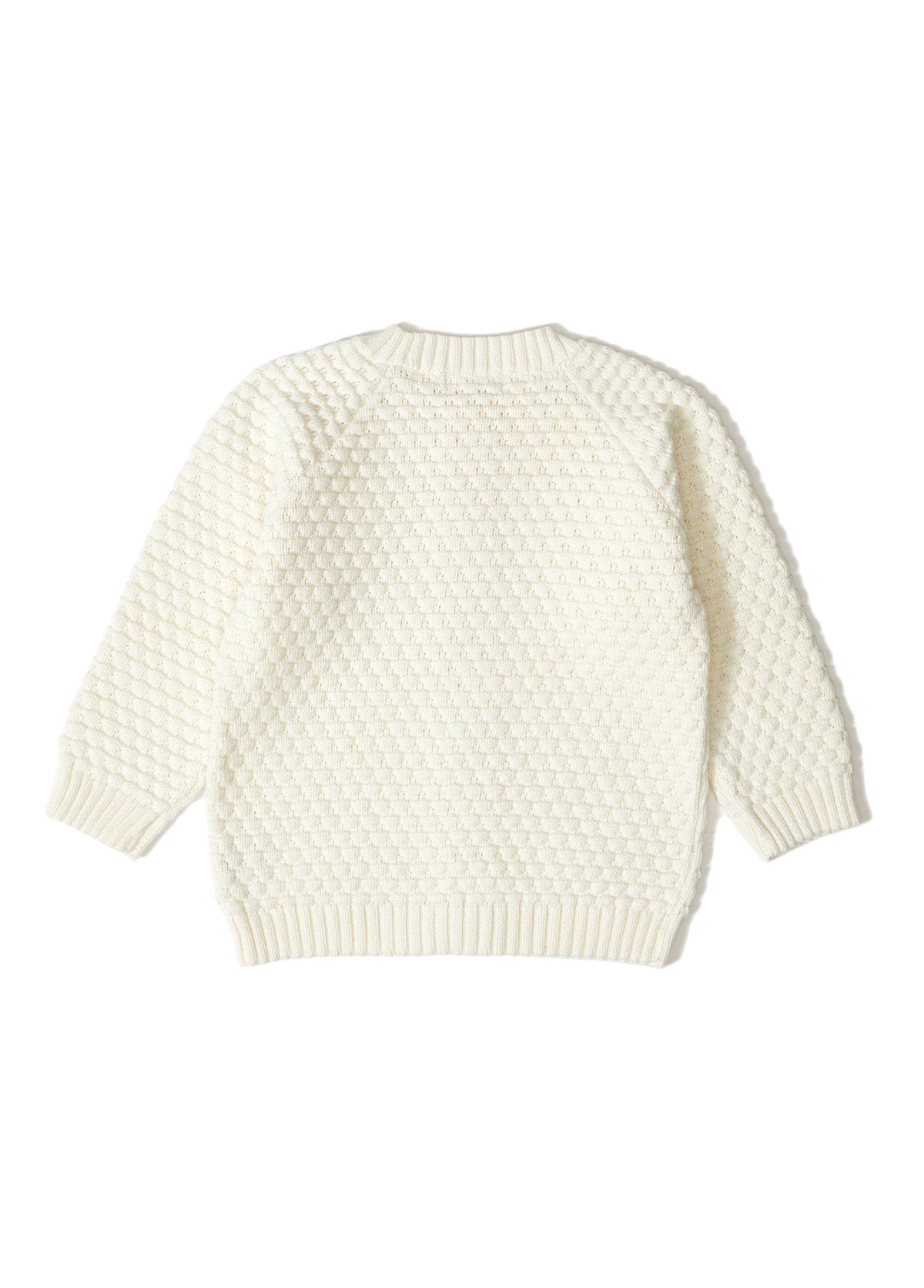 Ekru Organik Pamuk Triko Bebek Hırka