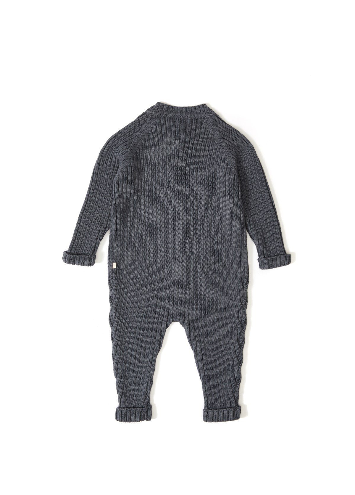 Füme Uzun Kollu Düğmeli Organik Pamuk Tulum