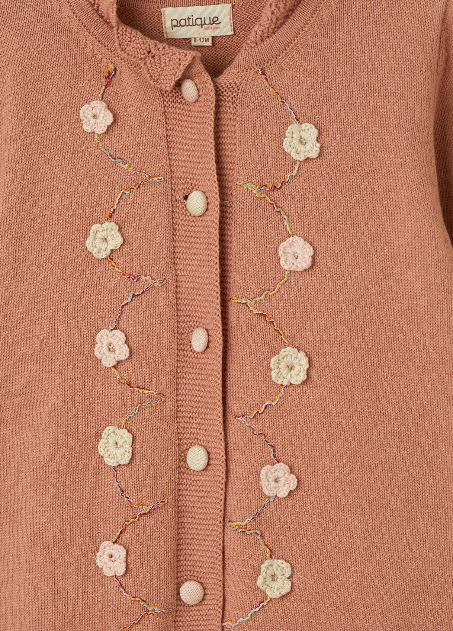 Gül Kurusu Organik Pamuk Çiçek Detaylı Elbise