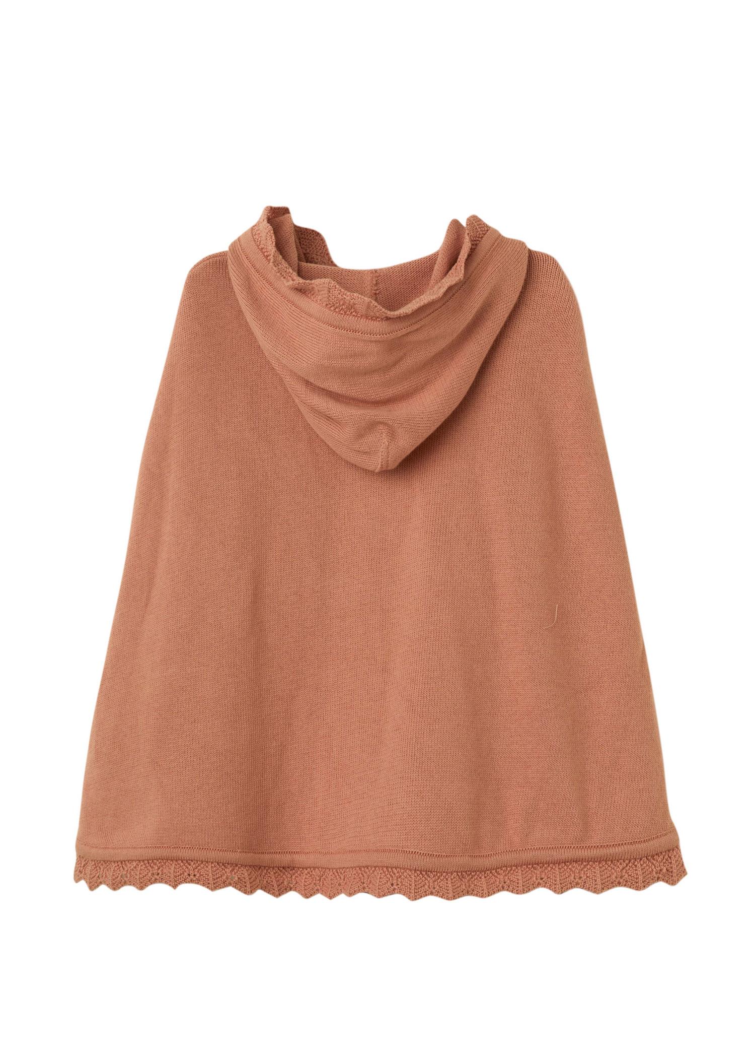 Gül Kurusu Organik Pamuk Çiçek Detaylı Çocuk Panço