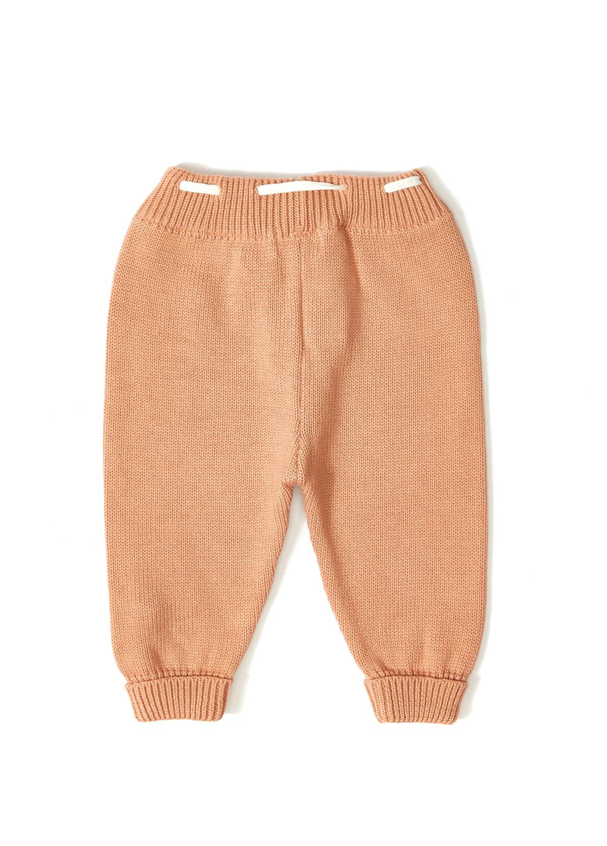 Gül Kurusu Organik Pamuk Tavşan Detaylı Ponponlu Triko Unisex İkili Takım