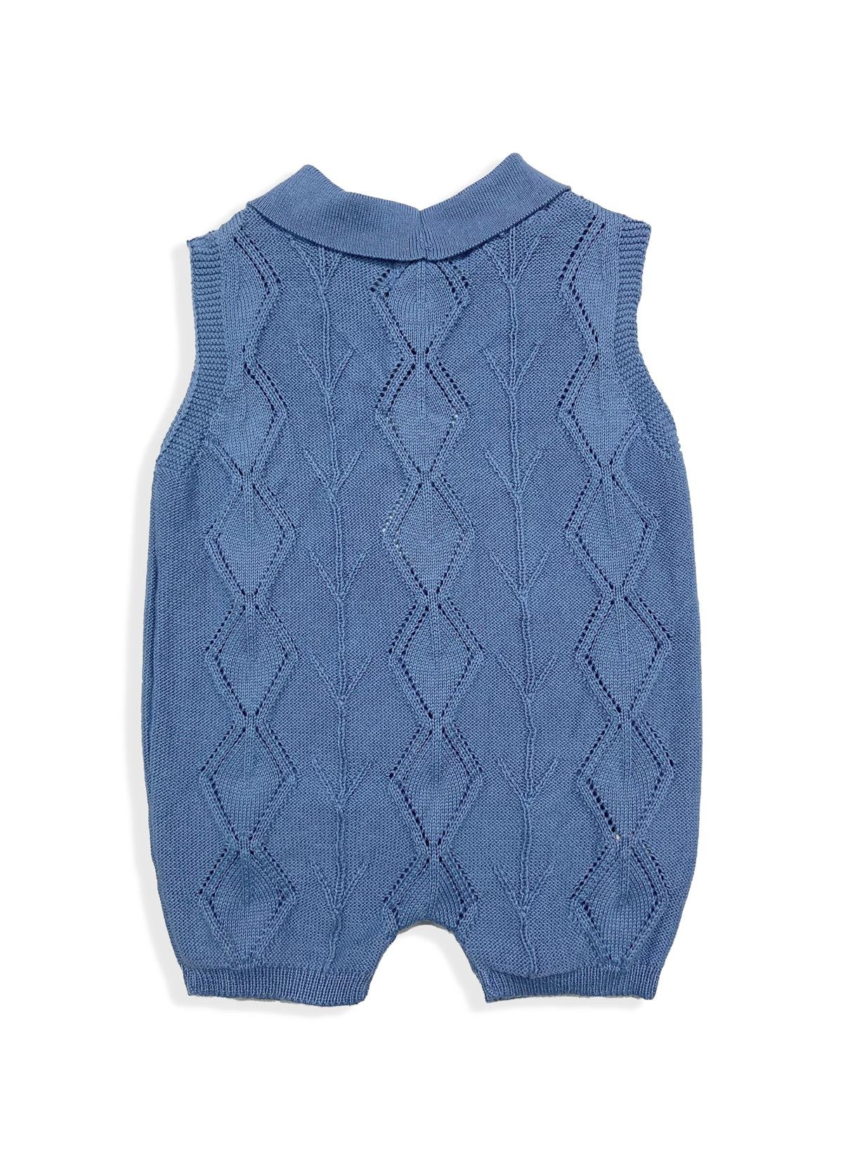 İndigo Erkek Bebek Organik Pamuk Ajurlu Tulum