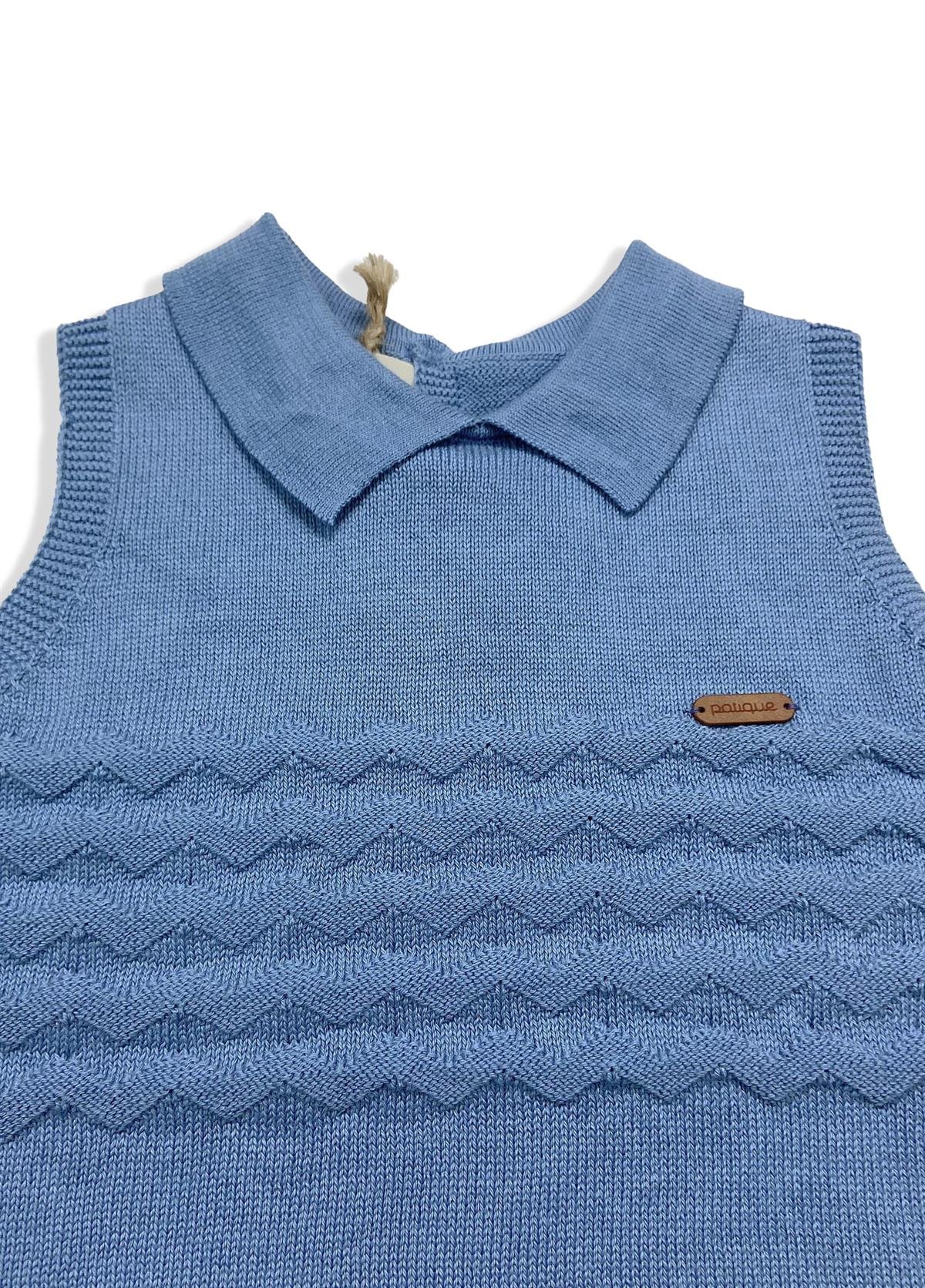 İndigo Erkek Bebek Organik Pamuk  Zikzaklı Şort Erkek Tulum