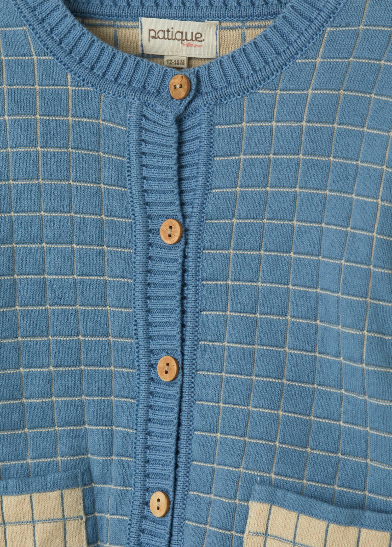 İndigo Organik Pamuk Cepli Çizgili Hırka