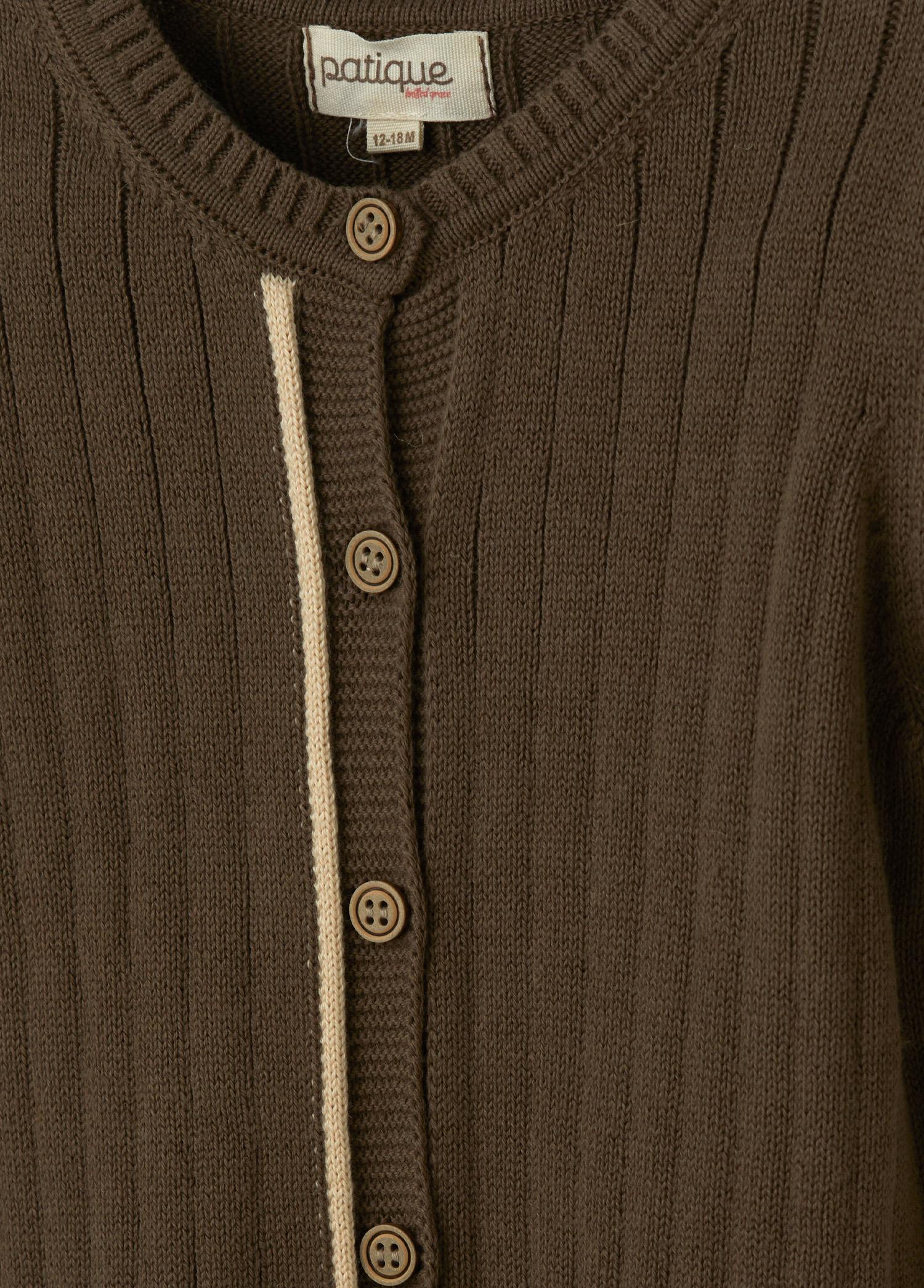 Kahve Organik Pamuk Fitilli Bebek Tulum