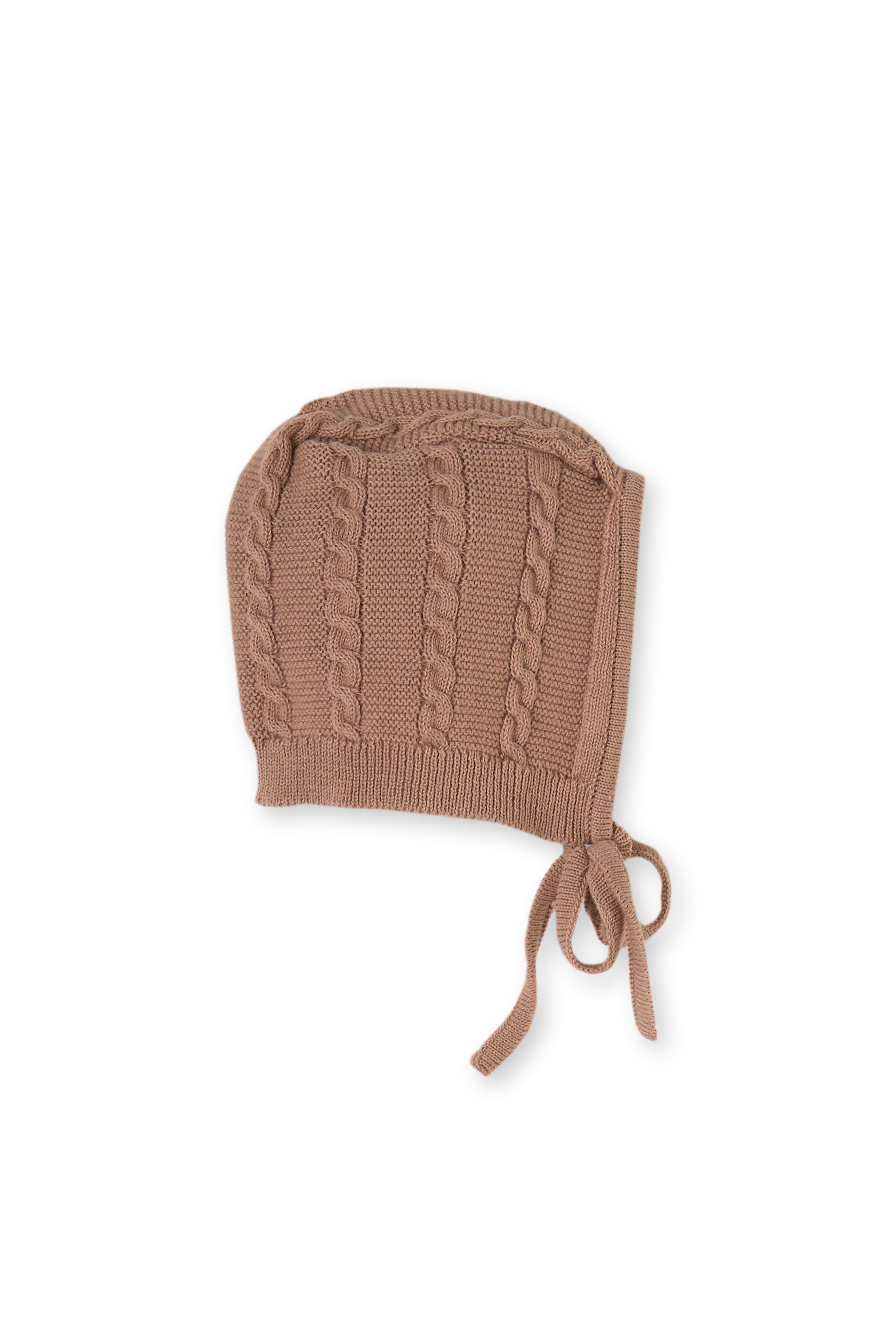 Kahverengi Örgü Triko Organik Pamuk Yenidoğan Erkek Bebek Tulum Takımı