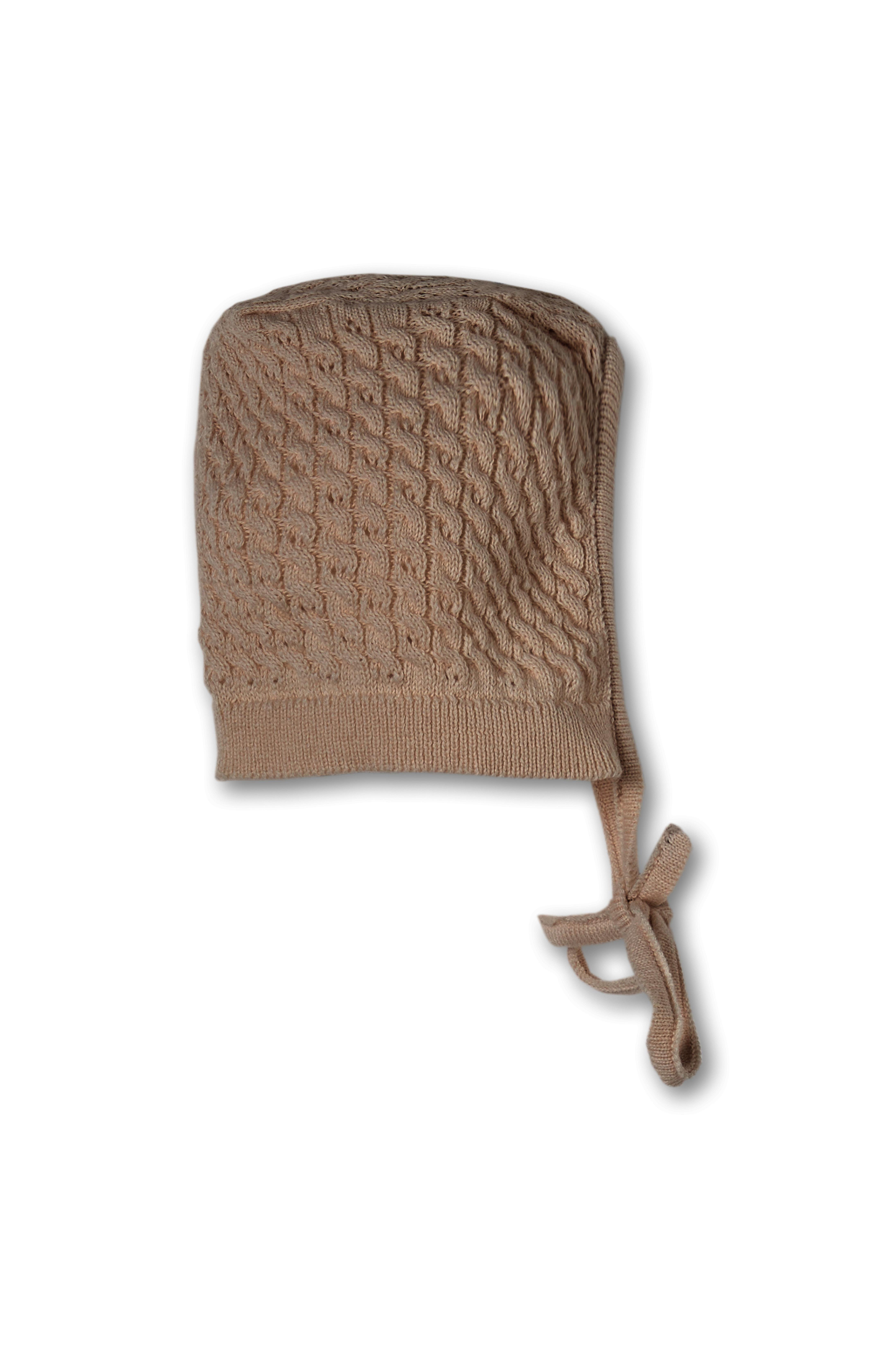 Kahverengi Saç Örgü Düğmeli Organik Pamuk Triko Unisex Yenidoğan Bebek Tulum Takımı