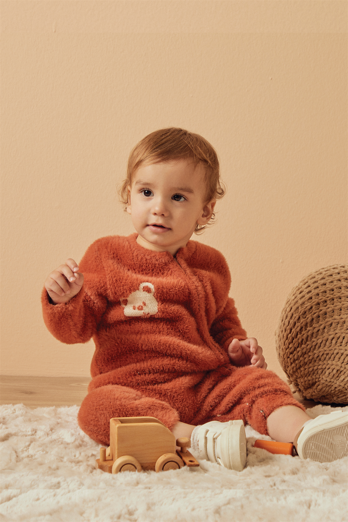 Kiremit Organik Pamuk Ayıcıklı Bebek Tulum