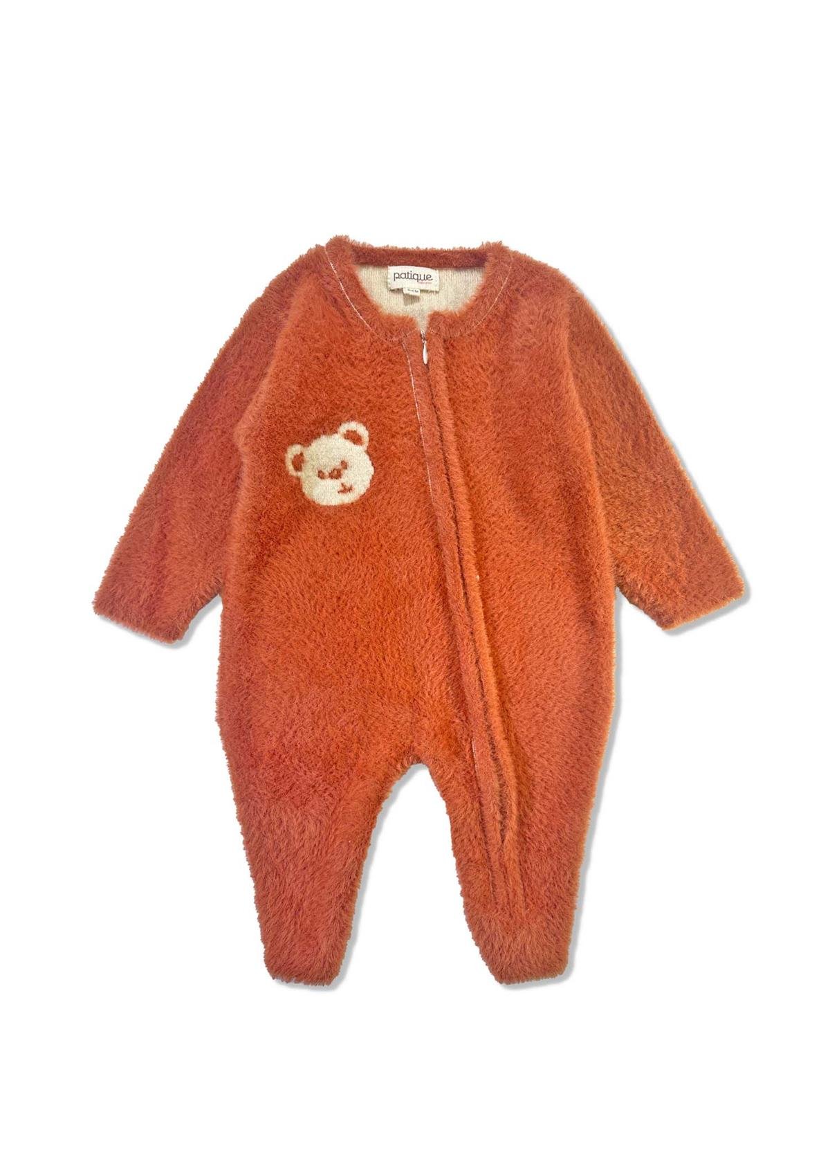 Kiremit Organik Pamuk Ayıcıklı Bebek Tulum