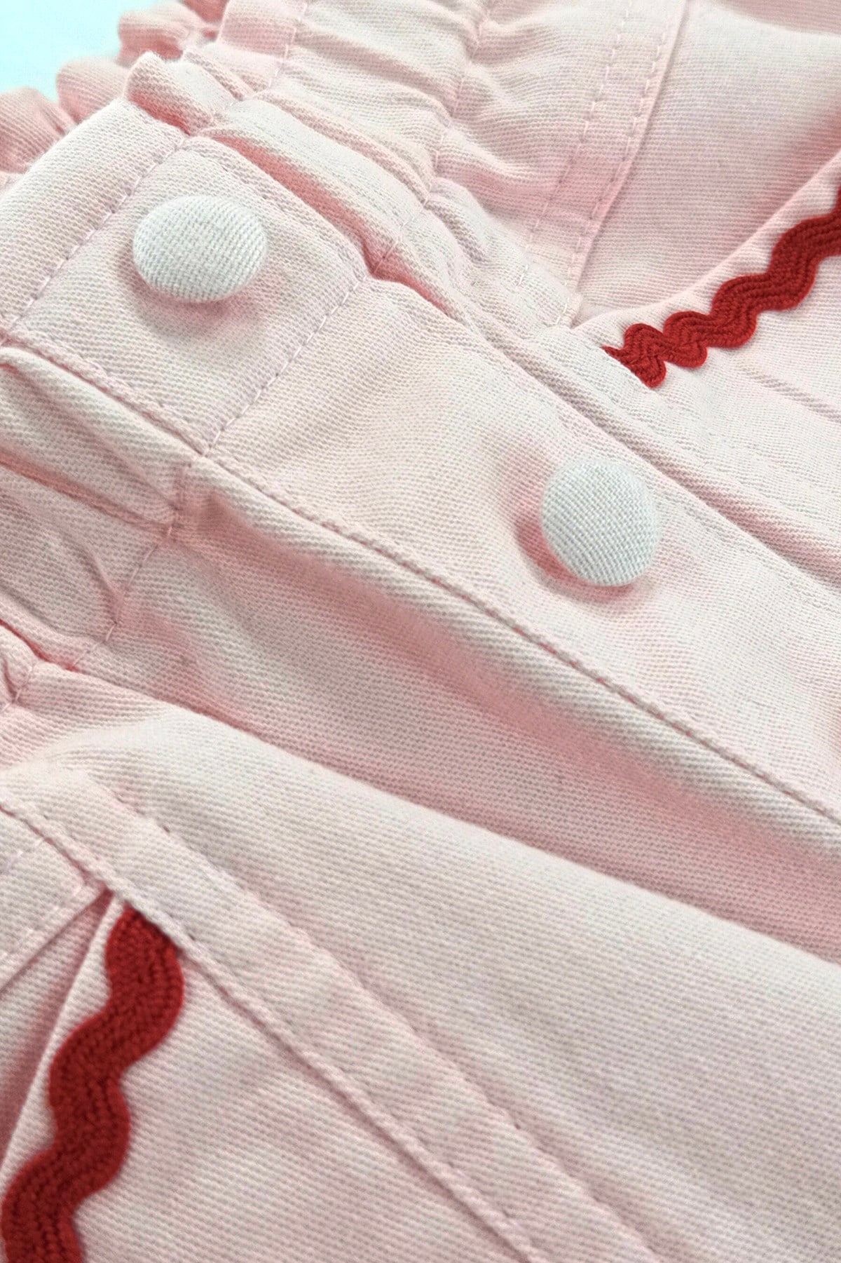 Kız Çocuk Yazlık Brode Bluz  Pembe  Şort  İkili Takım