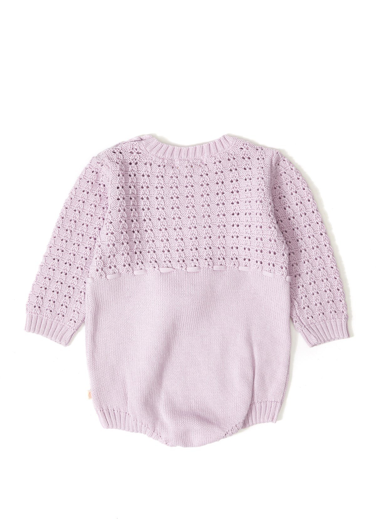 Lilac Organic Cotton Salopet Romper with Pompom for Baby Girl 