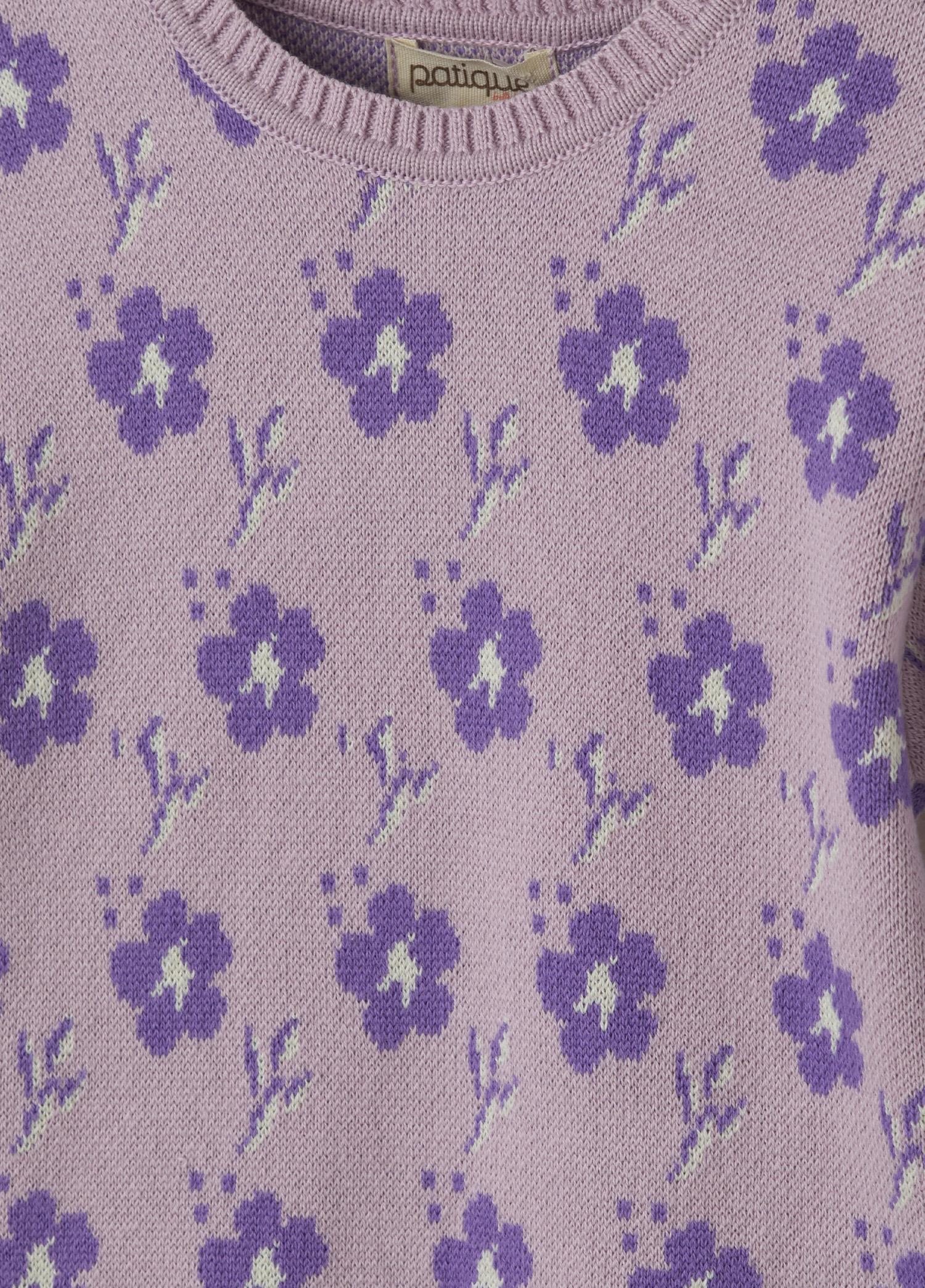 Lila Organik Pamuk Çiçekli Tulum Set