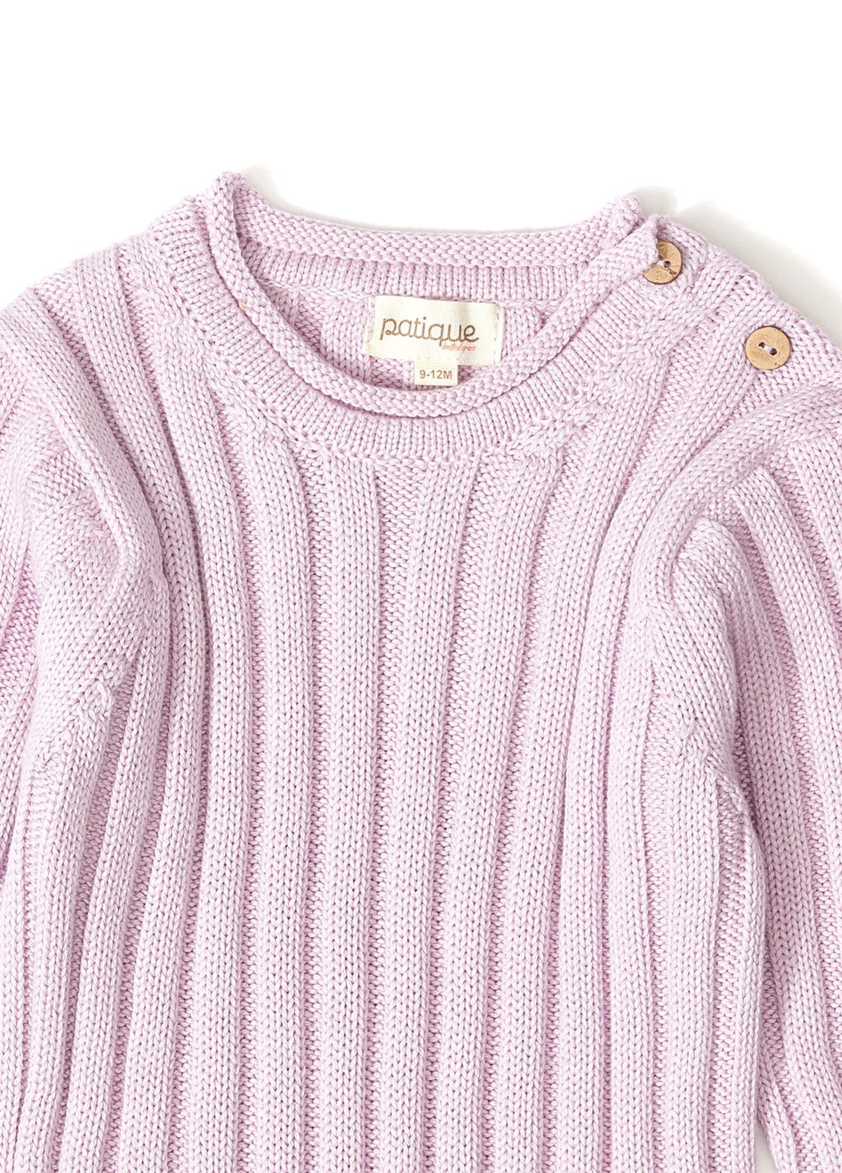 Lila Organik Pamuk Fitilli Bebek Kazak