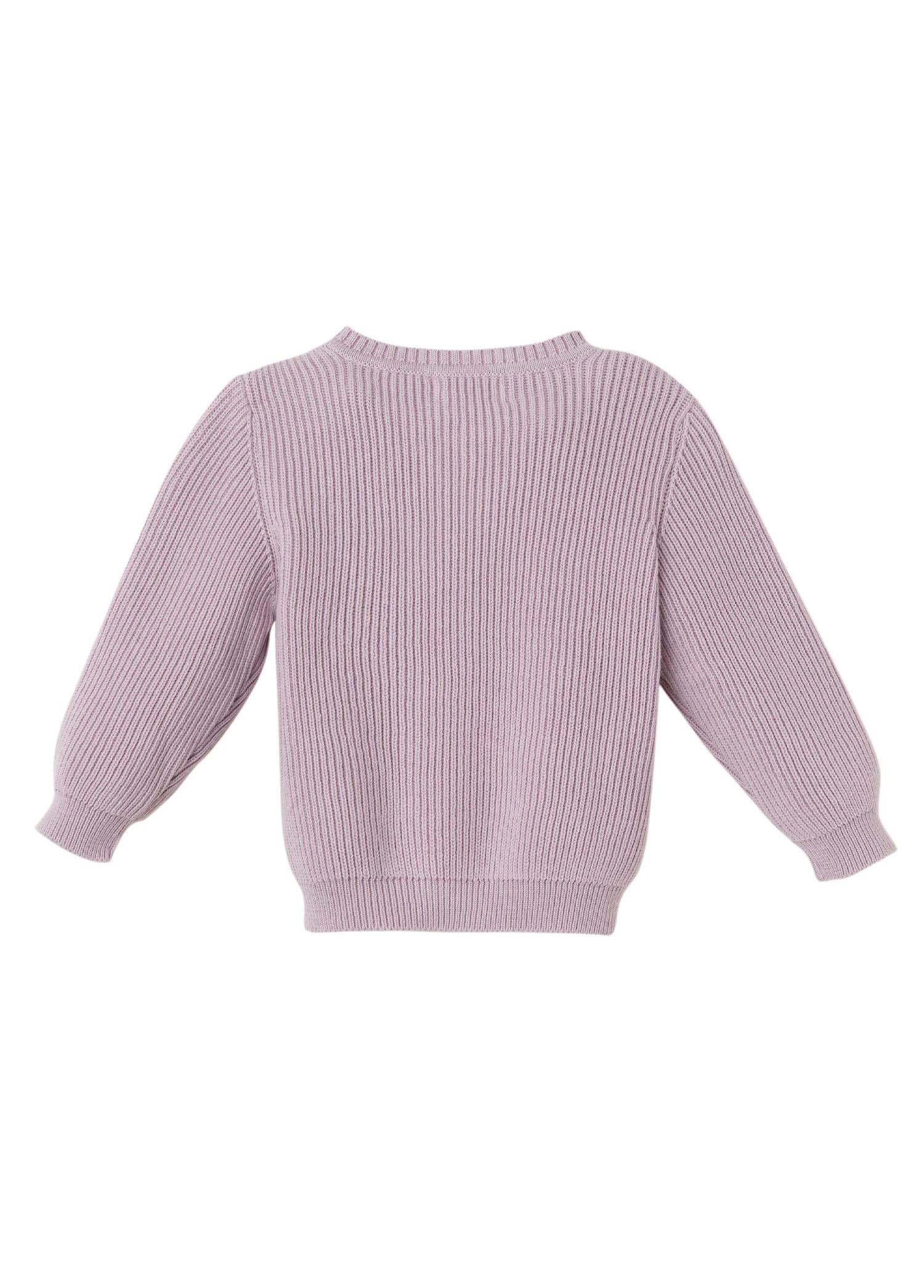 Lila Organik Pamuk Püsküllü Hırka