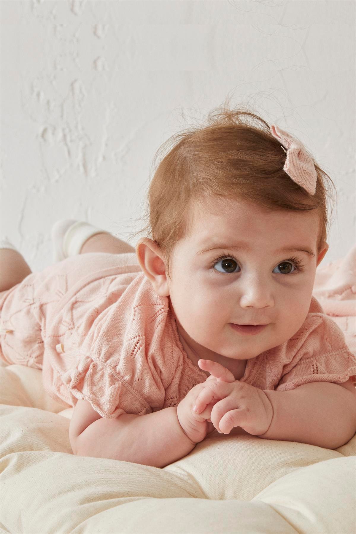 Pembe Bebek Organik Gipeli Ajurlu Takım