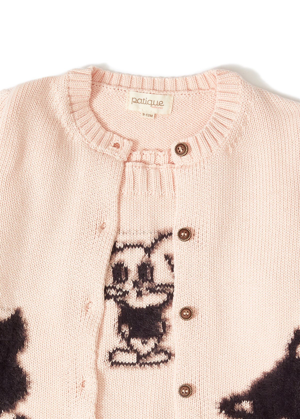 Pembe Kedi Desenli Triko Organik Pamuk Unisex Çocuk İkili Takım