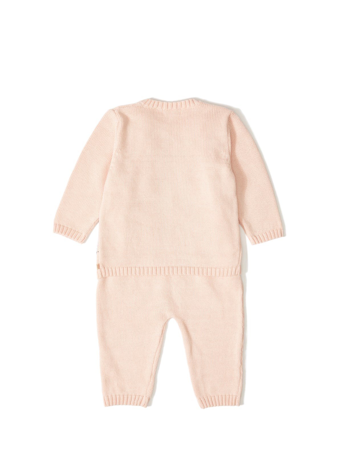 Pembe Kedi Desenli Triko Organik Pamuk Unisex Çocuk İkili Takım