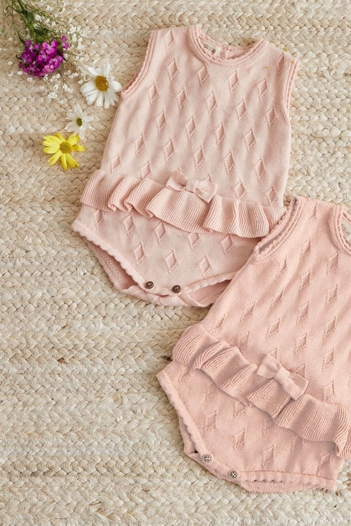 Pembe Kız Bebek Organik Pamuk Tulum