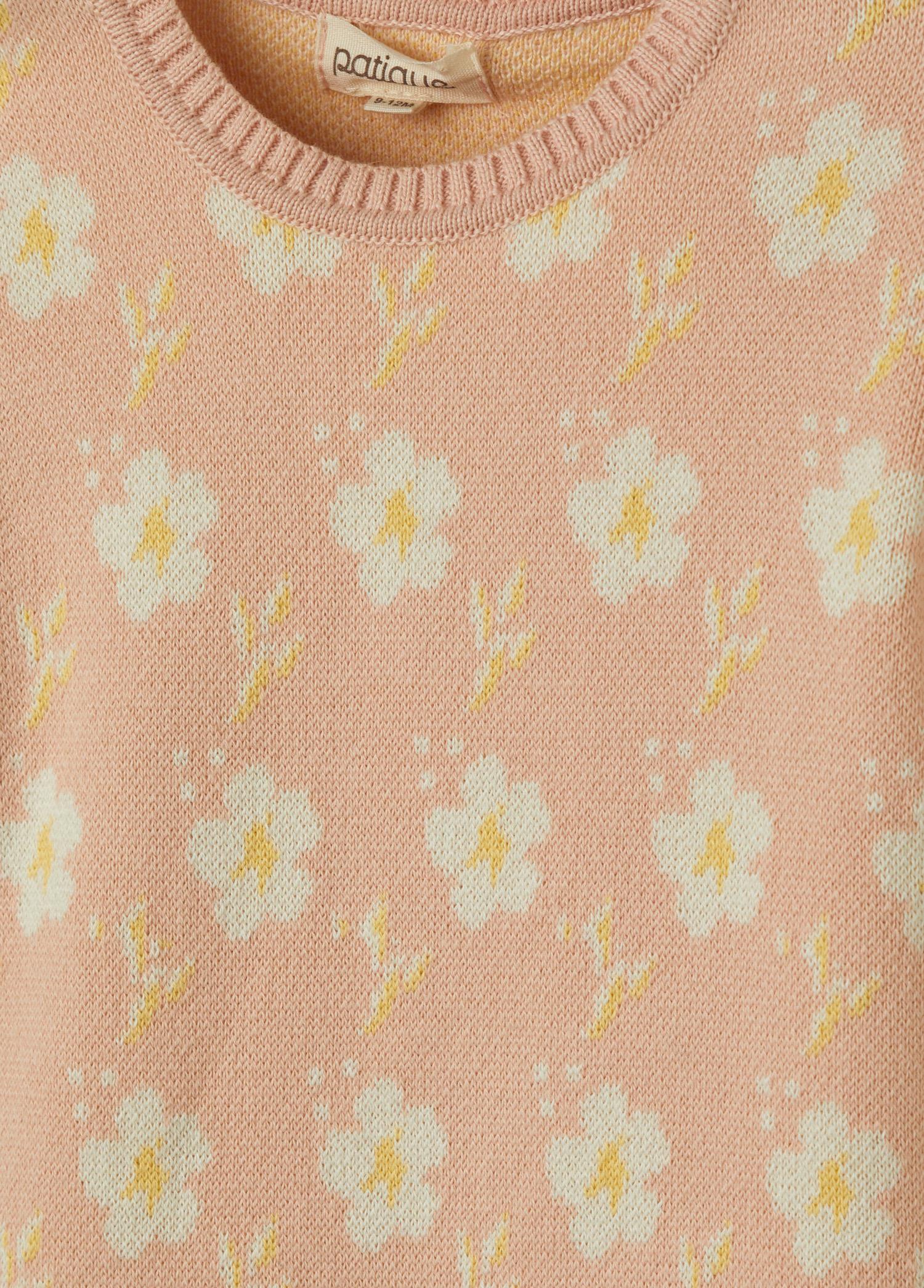 Pembe Organik Pamuk Çiçekli Tulum Set