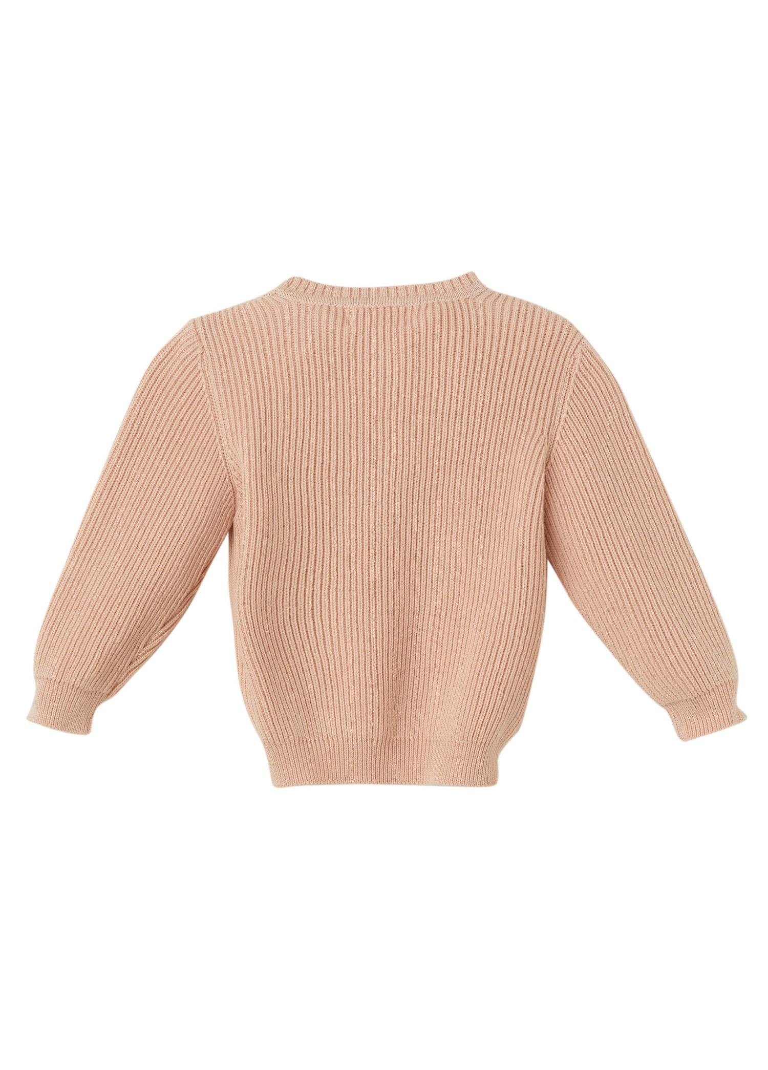 Pembe Organik Pamuk Püsküllü Hırka