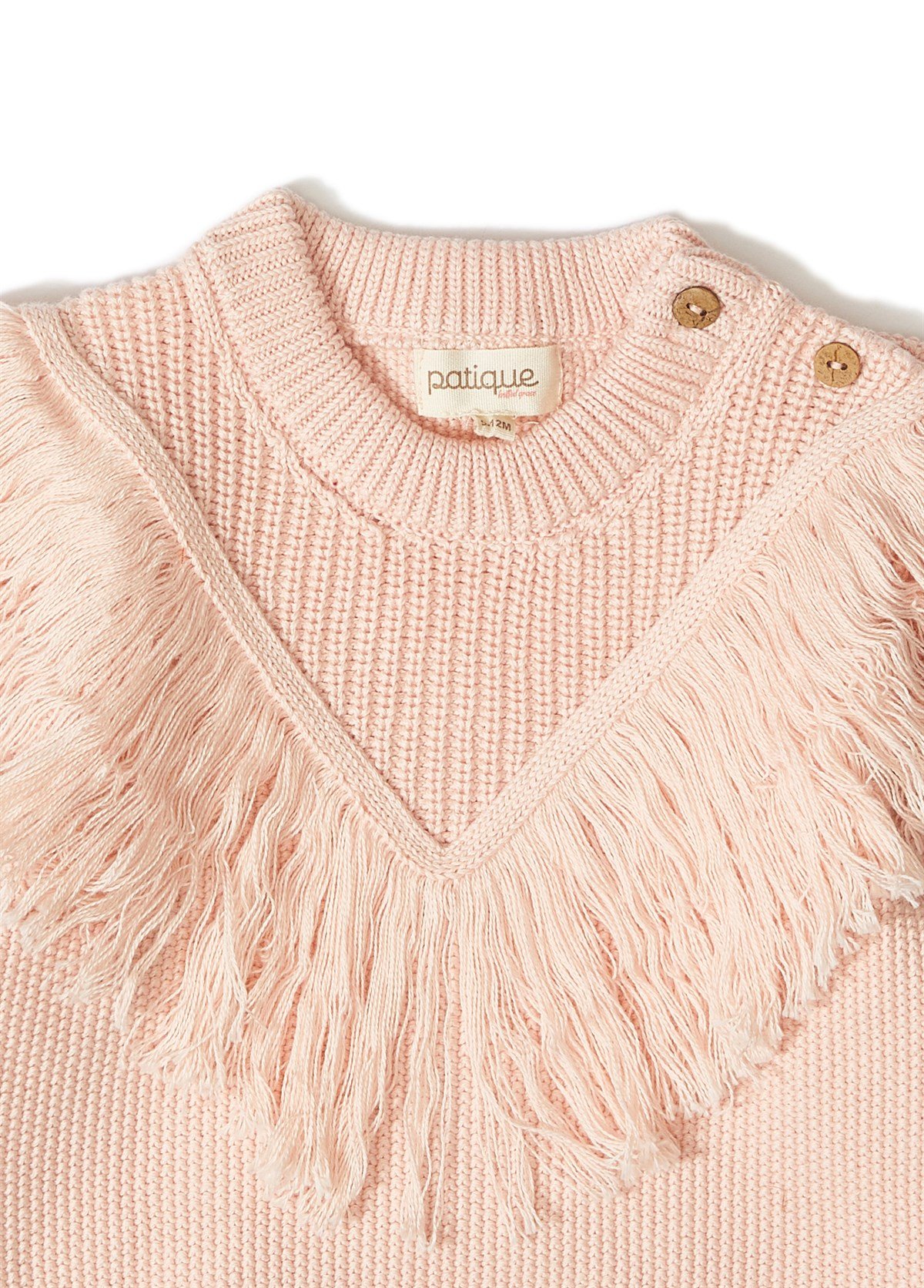 Pink Organic Cotton Baby Sweater with Tassel